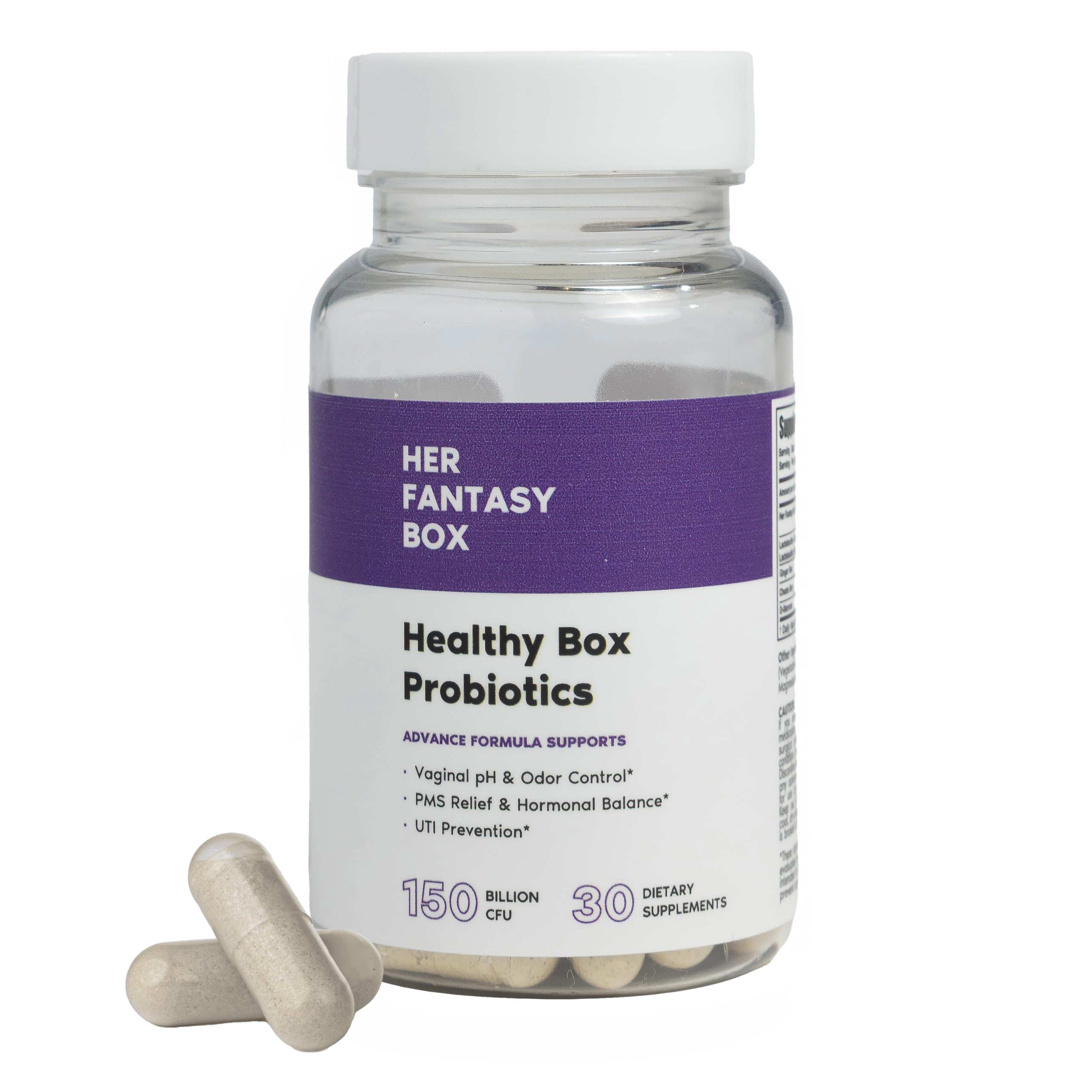 Her Fantasy Box | Healthy Box | Vaginal Probiotics for Women – Prebiotics + Advanced Lactobacillus Blend – Hormonal Balance, PMS Relief – Feminine Health Support with Cranberry & D-Mannose Her Fantasy Box buy supplements canada