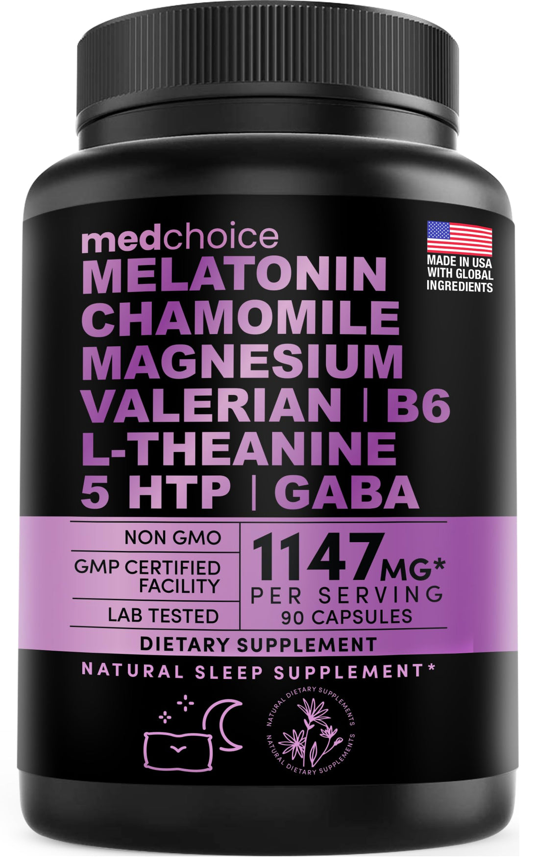 10-in-1 Melatonin Capsules - Melatonin 5mg Natural Sleep Aid for Adults MEDCHOICE buy supplements canada