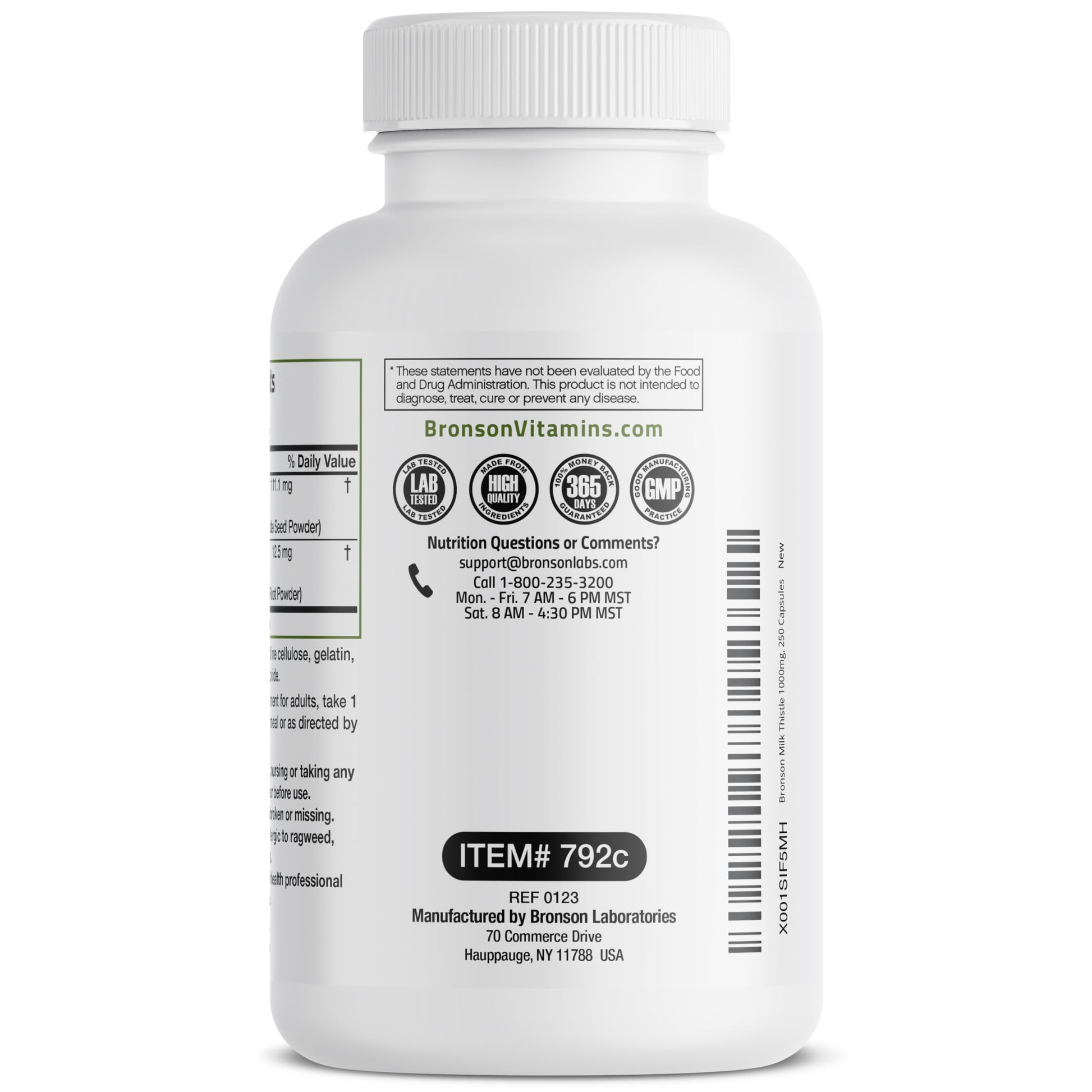 Bronson Milk Thistle Silymarin Marianum & Dandelion Root Liver Health Support Bronson buy supplements canada