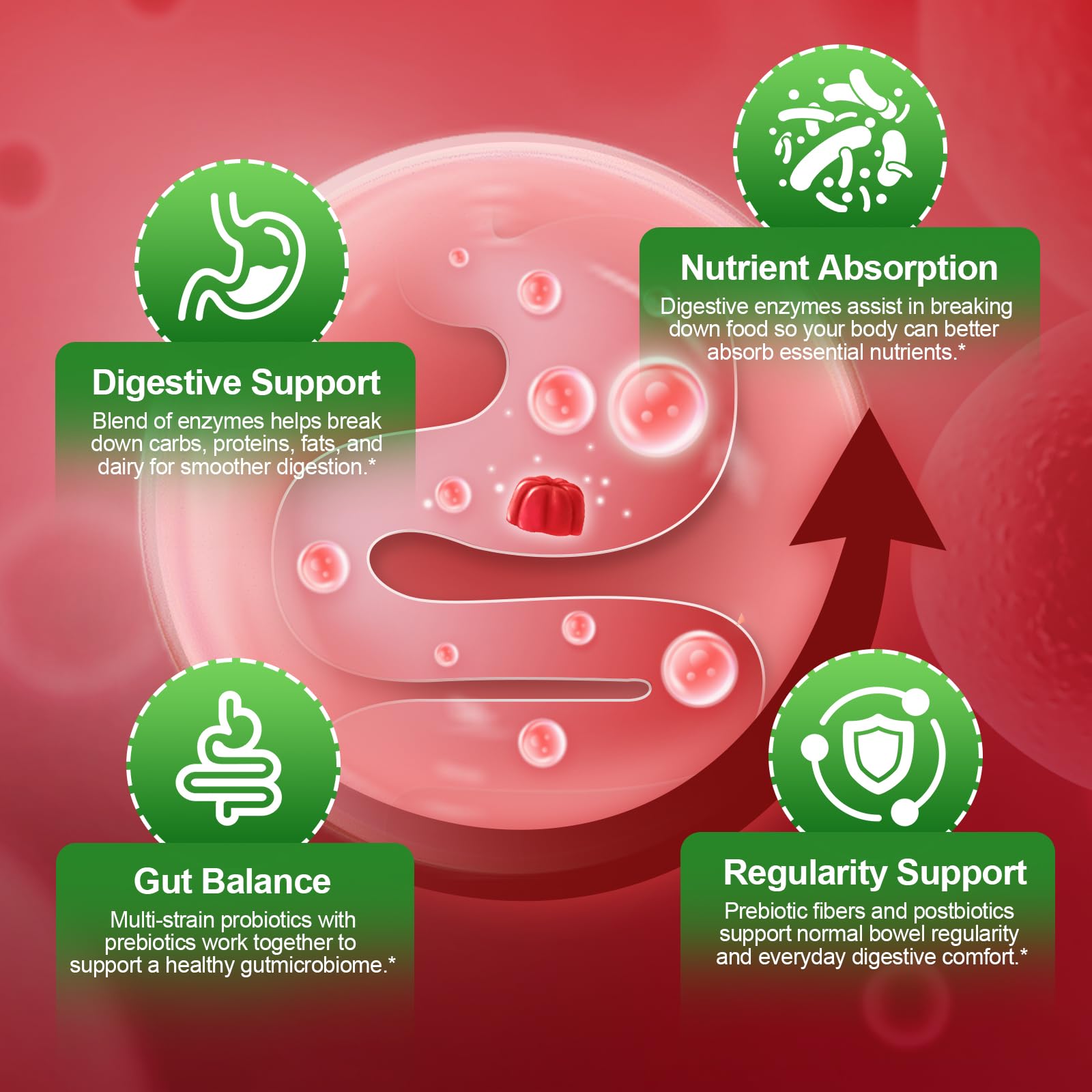 Migcopat Pre Post Probiotics Gummies, Probiotic Prebiotic Postbiotic Digestive Enzymes with Fiber, 120 Billion CFU Probiotics - Digestive Health Migcopat buy supplements canada