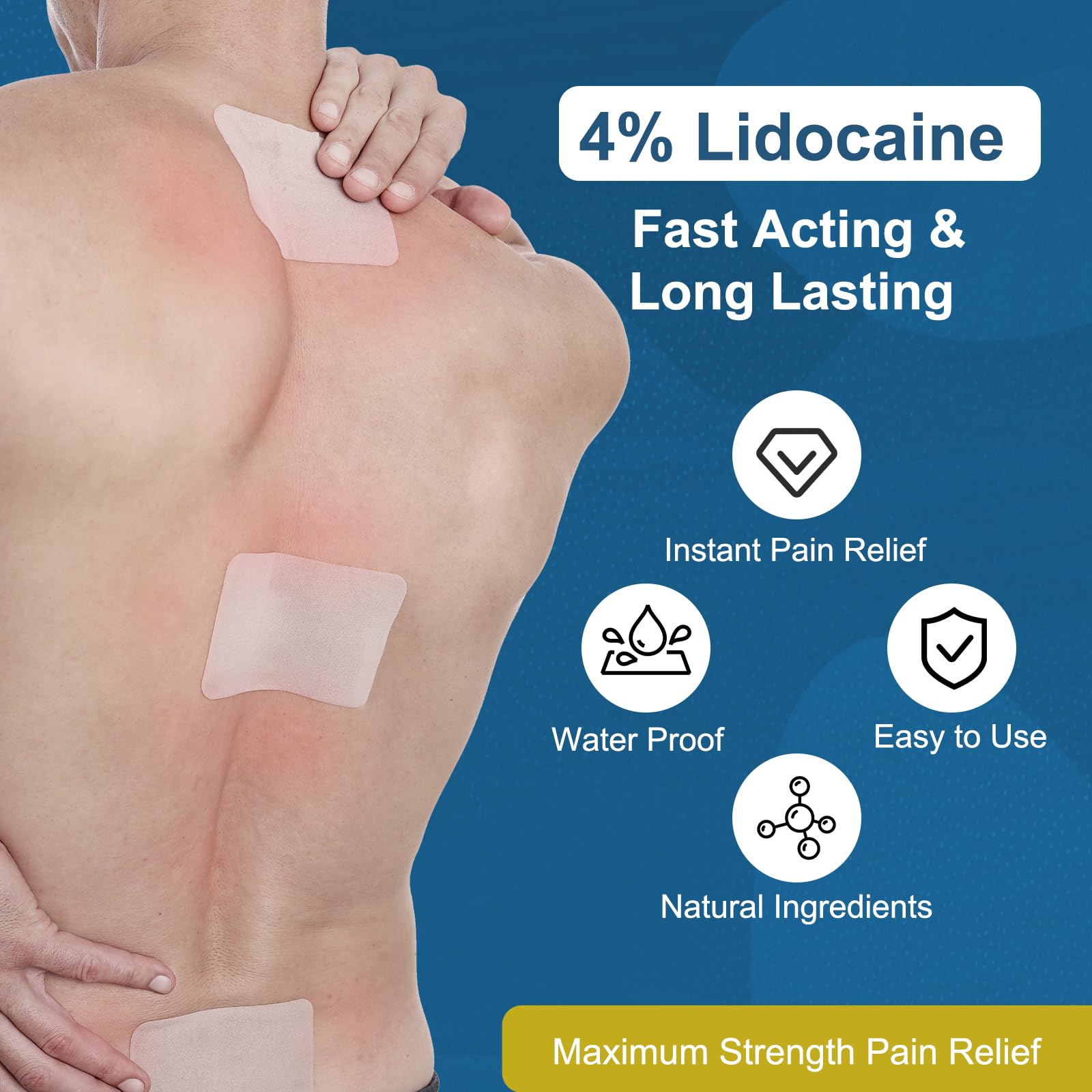 Teemofe 4% Lidocaine Pain Relief Patches – Maximum OTC Strength, Fast-Acting Targeted Relief, 30 Count, for Everyday Muscle & Joint Discomfort - 260130-2 Teemofe buy supplements canada