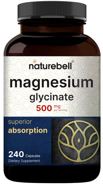Magnesium Glycinate Capsules 500mg | 240 Count, 100% Chelated & Purified, 3rd Party NatureBell buy supplements canada