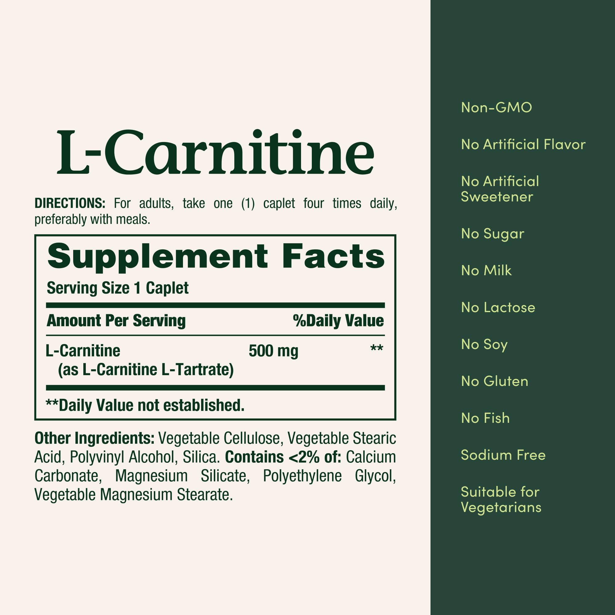 Nature's Bounty L-Carnitine, Supports Heart Health & Fat Metabolism, Amino Acid Supplement, 500 mg, 30 Tablets Nature's Bounty buy supplements canada