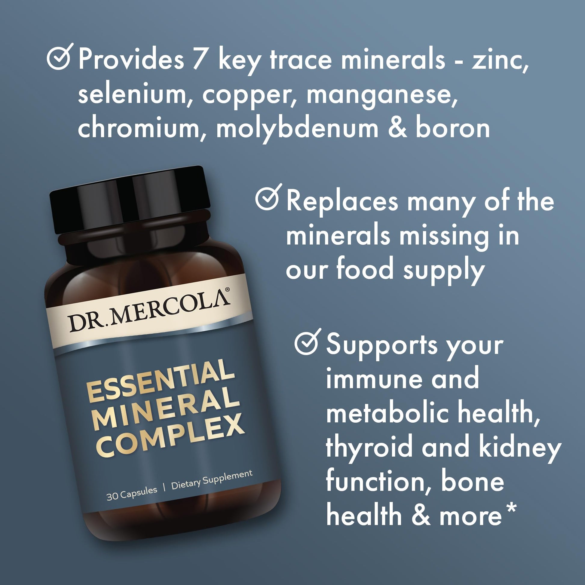 Dr. Mercola Essential Mineral Complex - Supports Cellular Health & Vital Functions - Zinc, Selenium, Copper, Manganese, Chromium, Molybdenum, Boron - 30 Capsules Dr. Mercola buy supplements canada
