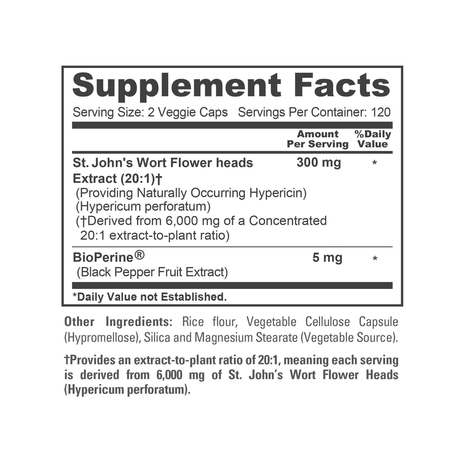 NusaPure St. John's Wort 20:1 Extract, 300 mg Equivalent to 6,000mg 240 Veggie Capsules (Vegetarian, Non-GMO & Vegan) Bioperine NusaPure buy supplements canada
