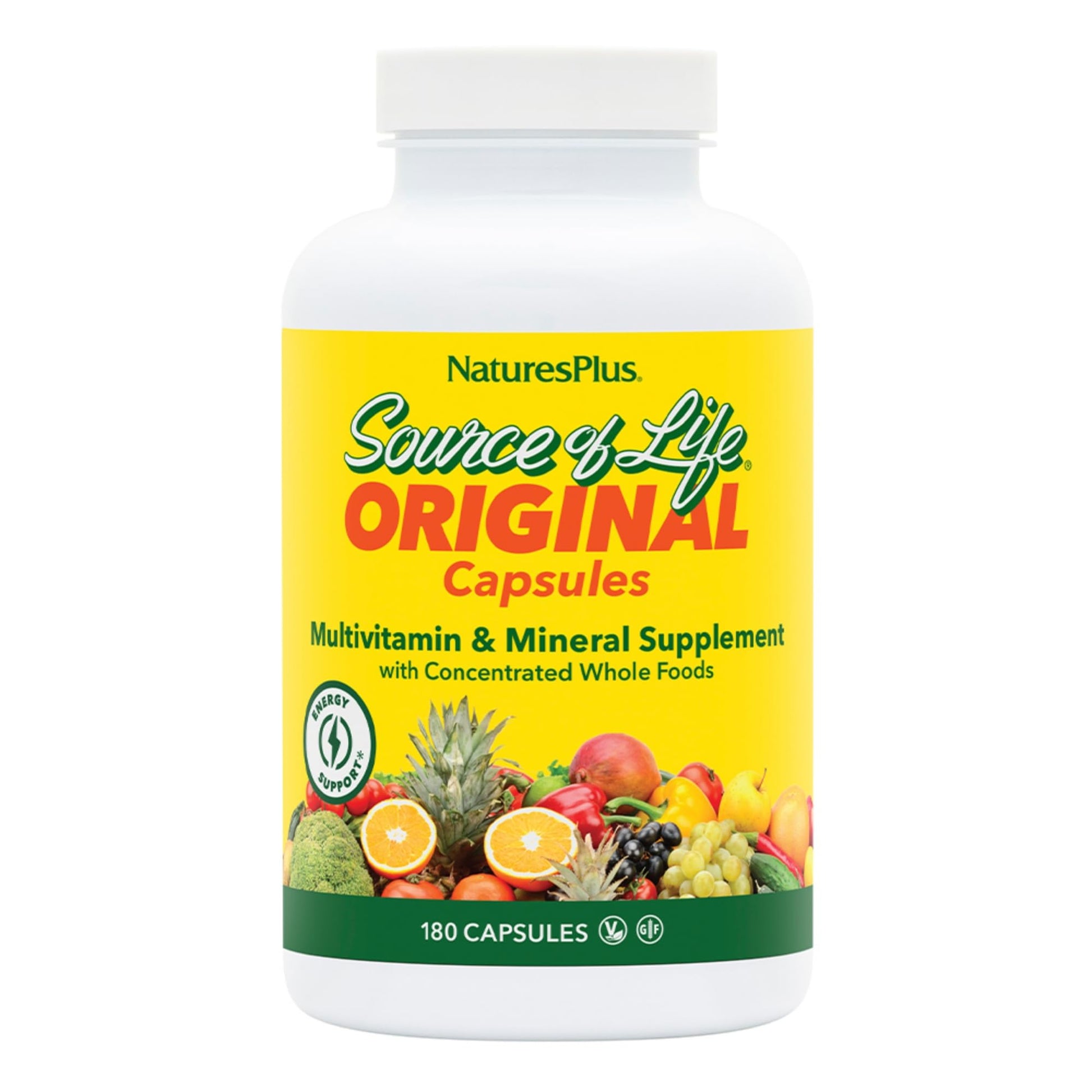 NaturesPlus Source of Life - 180 Capsules - Multivitamin & Mineral Supplement - Supports Natural Energy & Overall Well-Being - Gluten Free, Vegetarian - 20 Servings NaturesPlus buy supplements canada
