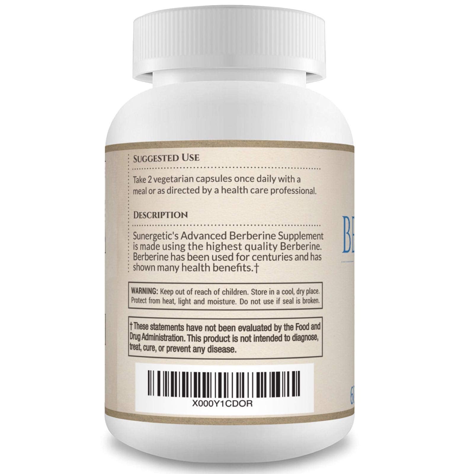 Premium Berberine Supplement - 1200mg of Berberine Per Serving - Berberine HCL Sunergetic buy supplements canada