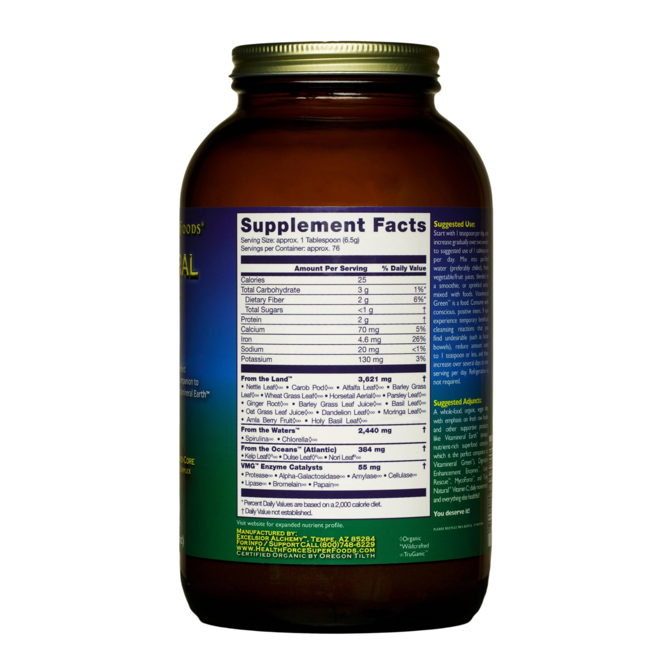 HEALTHFORCE SUPERFOODS Vitamineral Green - Mineral Supplement for Immune & Thyroid Support - Green Powder Supplement with Ingredients from The Land - Gluten-Free & Vegan - 500 Grams HEALTHFORCE SUPERFOODS buy supplements canada