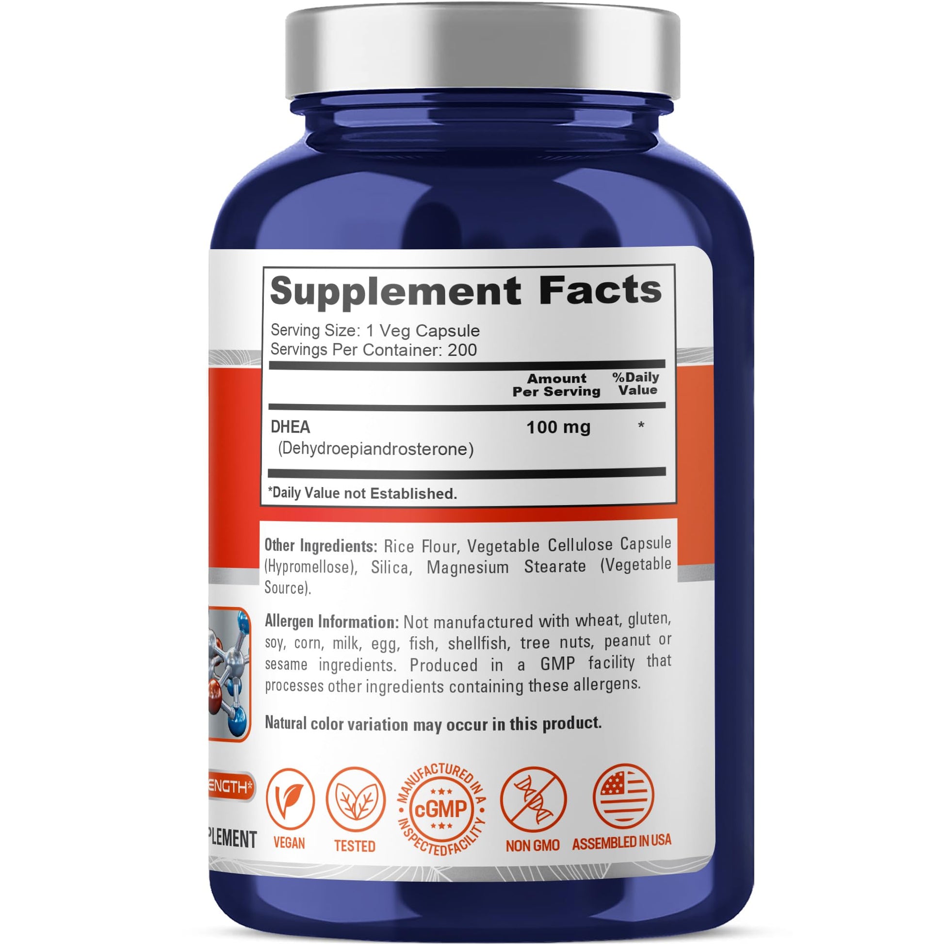 NusaPure DHEA 100mg 200 Veggie Capsules (Vegetarian, Non-GMO) NusaPure buy supplements canada