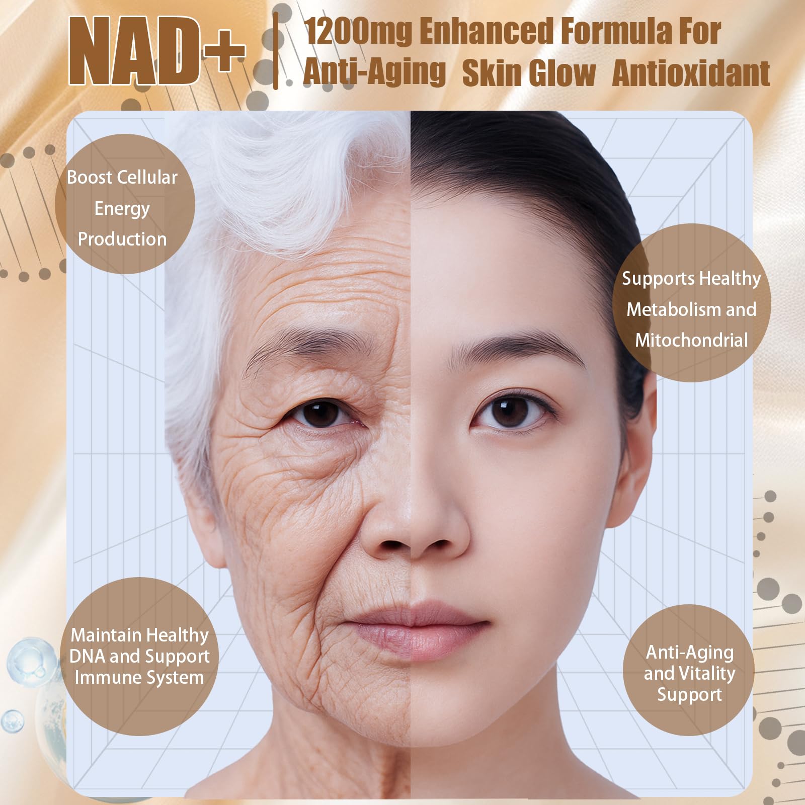 NAD+Advanced Cellular Renewal - 1200mg NAD+Liquid Supplements for Energy & Focus - 10 Vials (1) Lexenic buy supplements canada