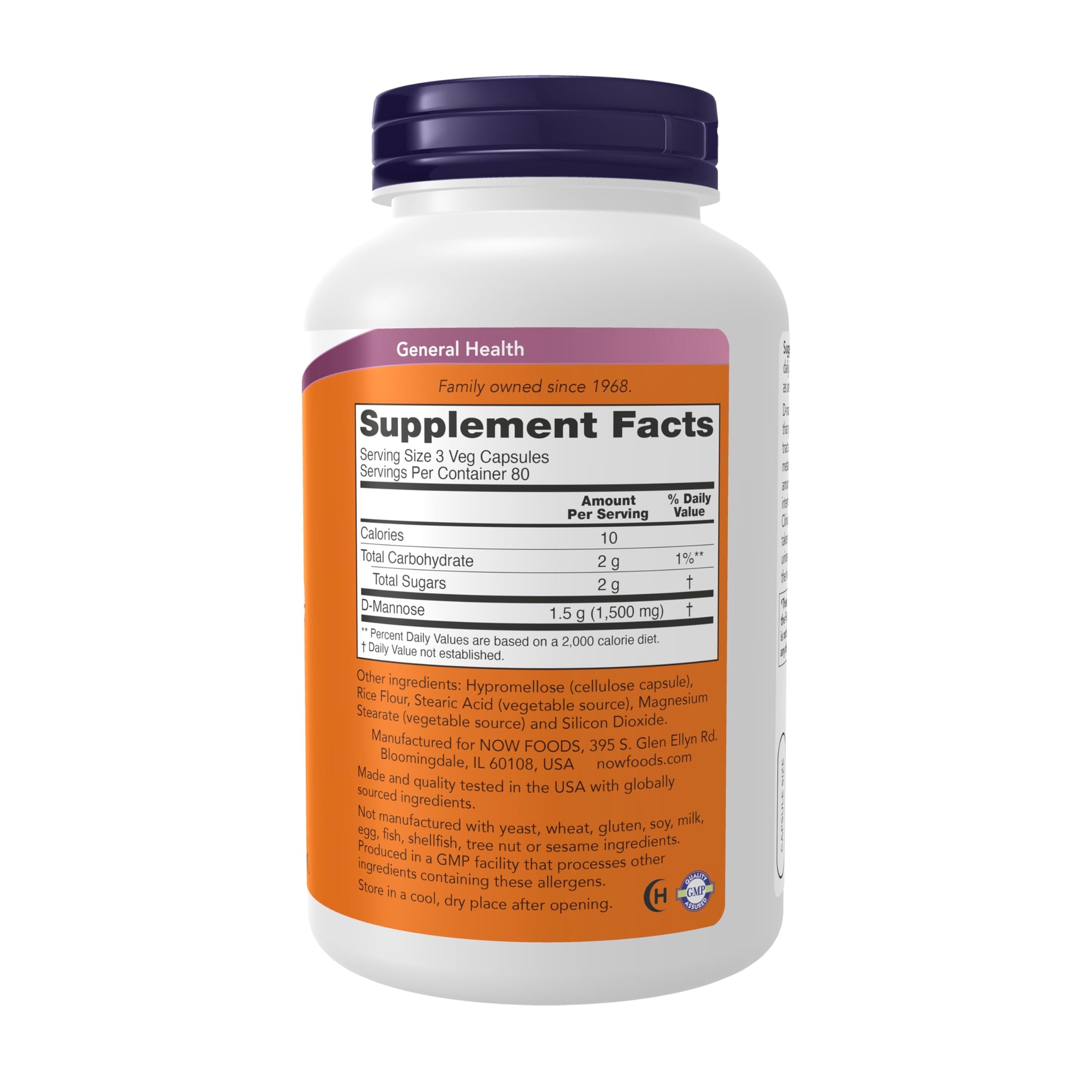 NOW Foods Supplements, D-Mannose 500 mg, Non-GMO Project Verified, Healthy Urinary Tract*, 240 Veg Capsules NOW Foods buy supplements canada