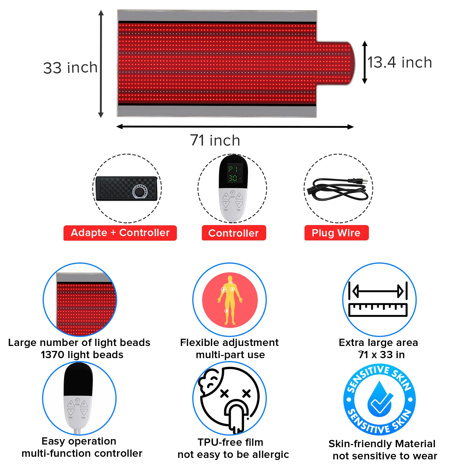 Near Infrared Light Therapy Blanket for Full Body, 1370pcs 660nm & 850nm LED Light Therapy Device Rutollmit buy supplements canada