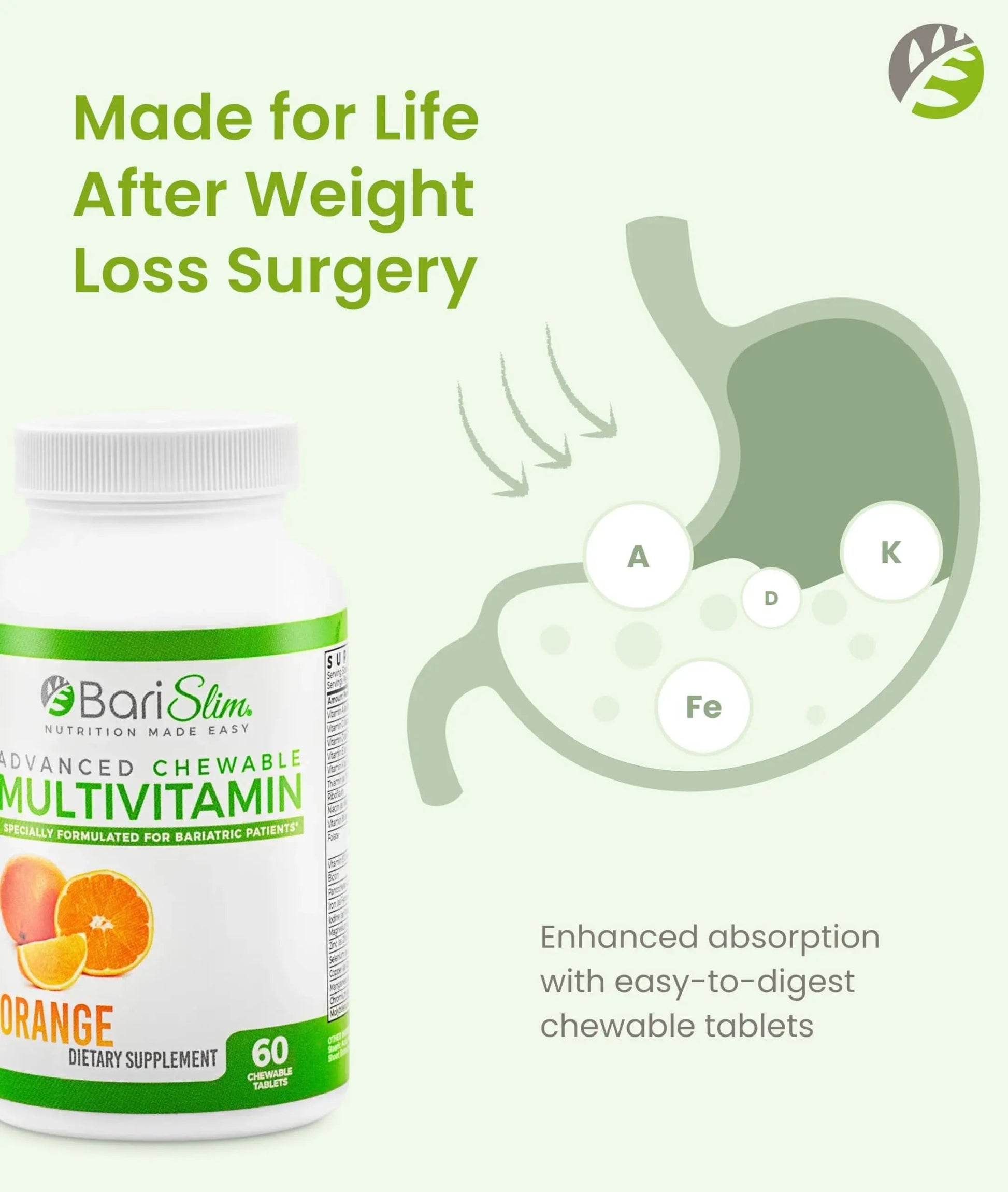 BariSlim Advanced Chewable Bariatric Multivitamin Tablets - Bariatric Vitamin and Supplement for Post Bariatric Surgery Including Gastric BariSlim buy supplements canada