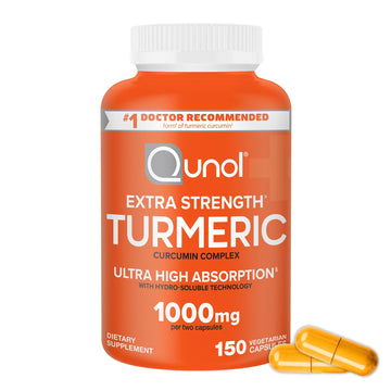 Qunol Turmeric Curcumin Supplement, 1000mg with Ultra High Absorption, for Joint Support, Extra Strength Capsules, 150 Count Qunol buy supplements canada