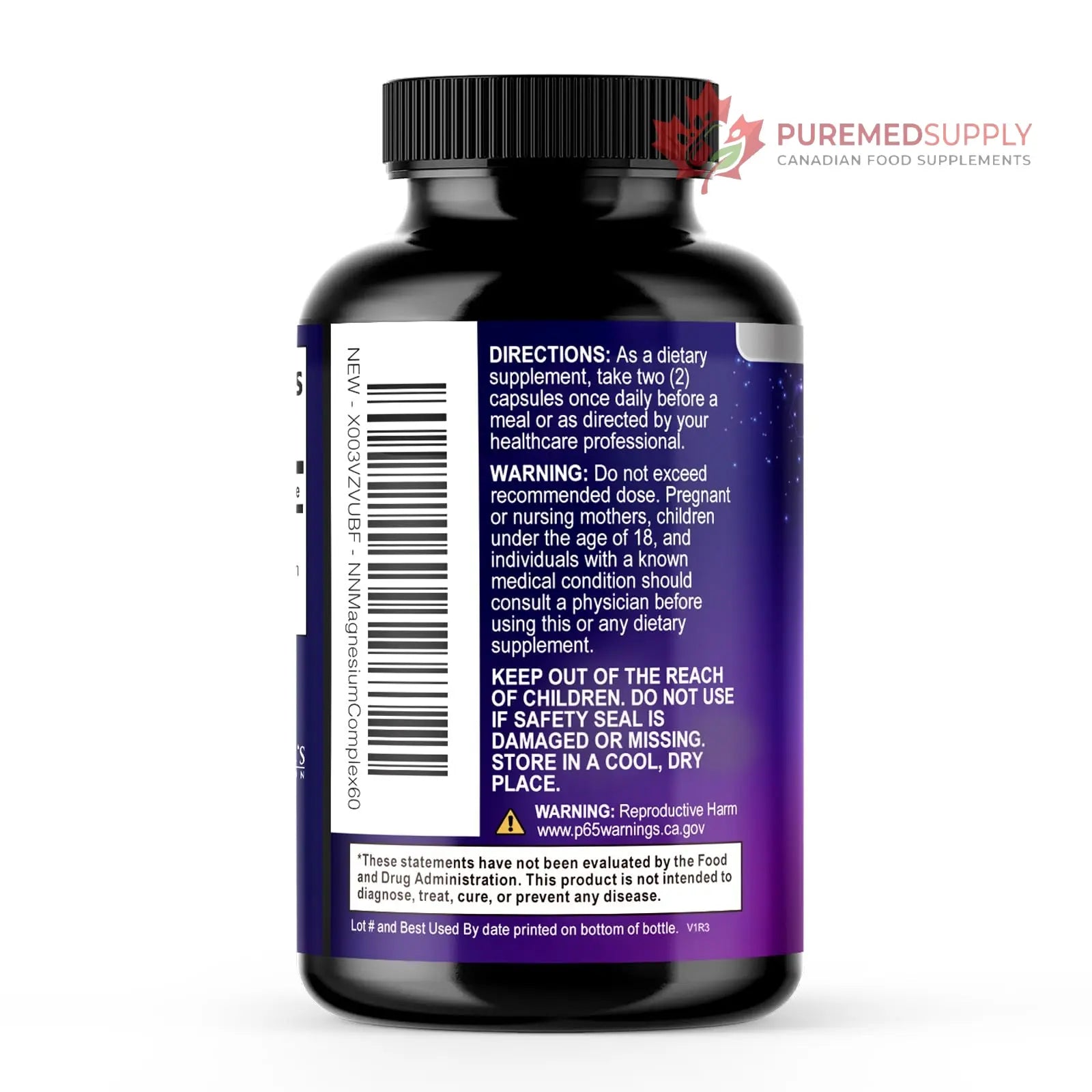 Magnesium Complex Supplement - Magnesium 500 mg Per Serving - 4 in 1 High Absorption Blend - 100% Chelated Magnesium Glycinate with Malate, Citrate & Oxide - Vegan Complex - USA Bottled - 60 Capsules Nature's Nutrition buy supplements canada