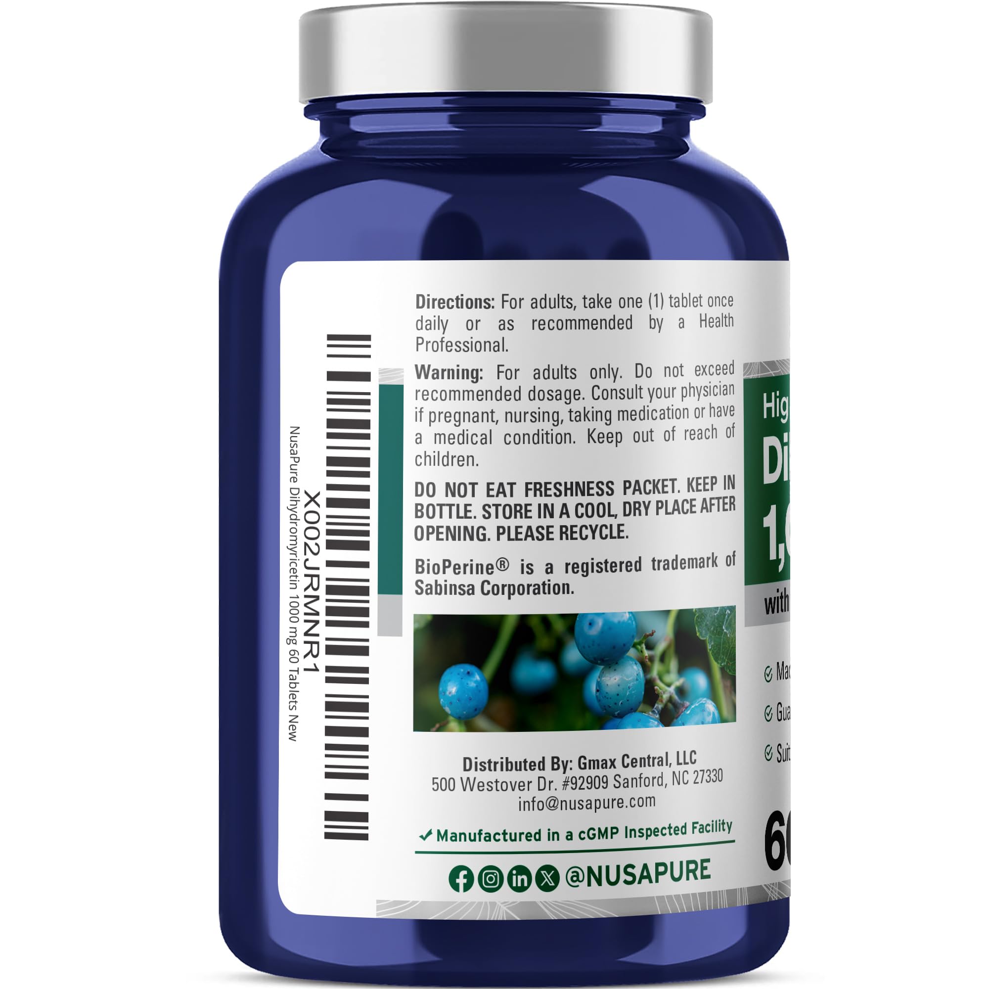 NusaPure Dihydromyricetin (DHM) 1,000mg 60 Veggie Tablets (No GMO & 100% Vegetarian) NusaPure buy supplements canada