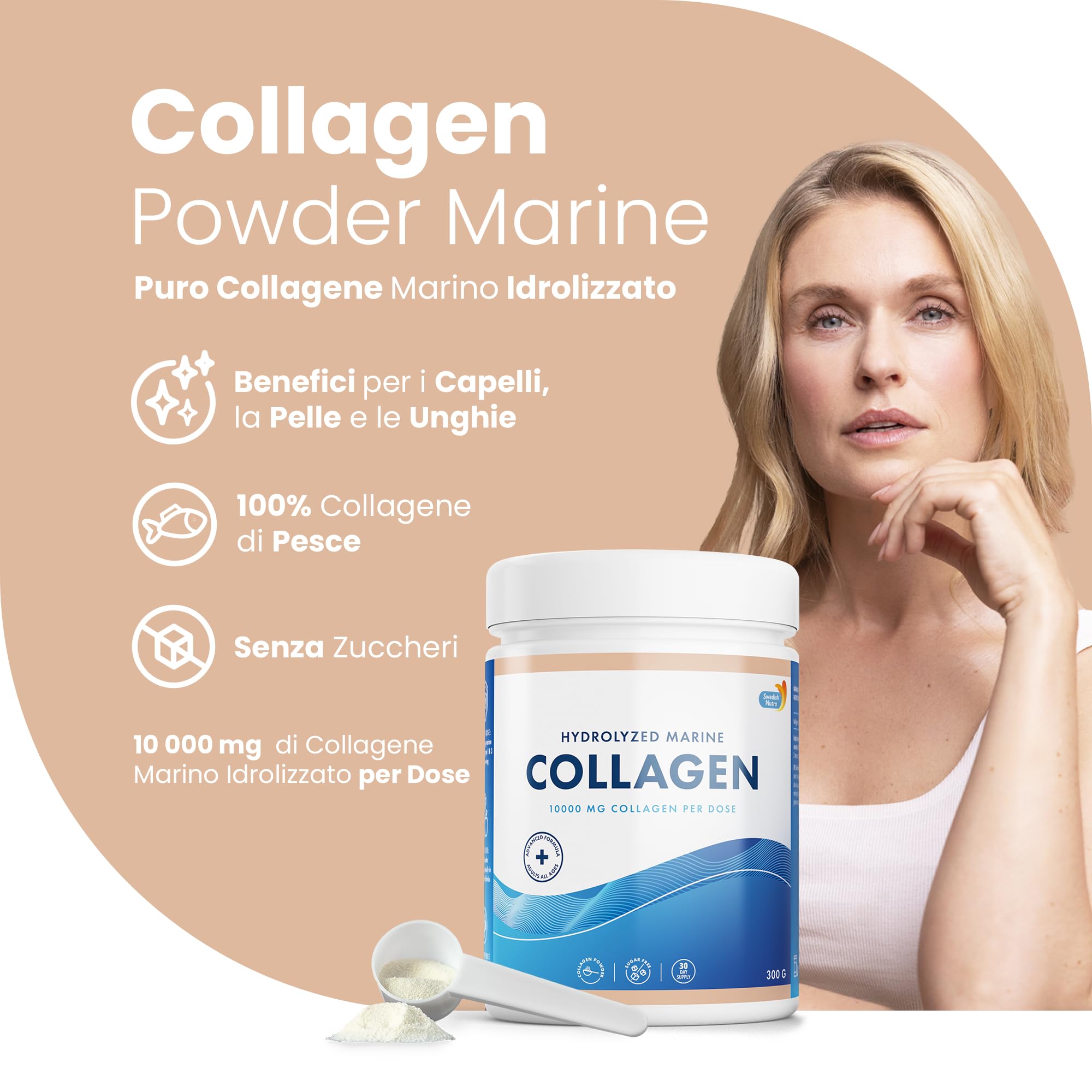 100% Marine Collagen Powder 300g I Pure Hydrolyzed Collagen Powder (Type I & III) Swedish Nutra buy supplements canada