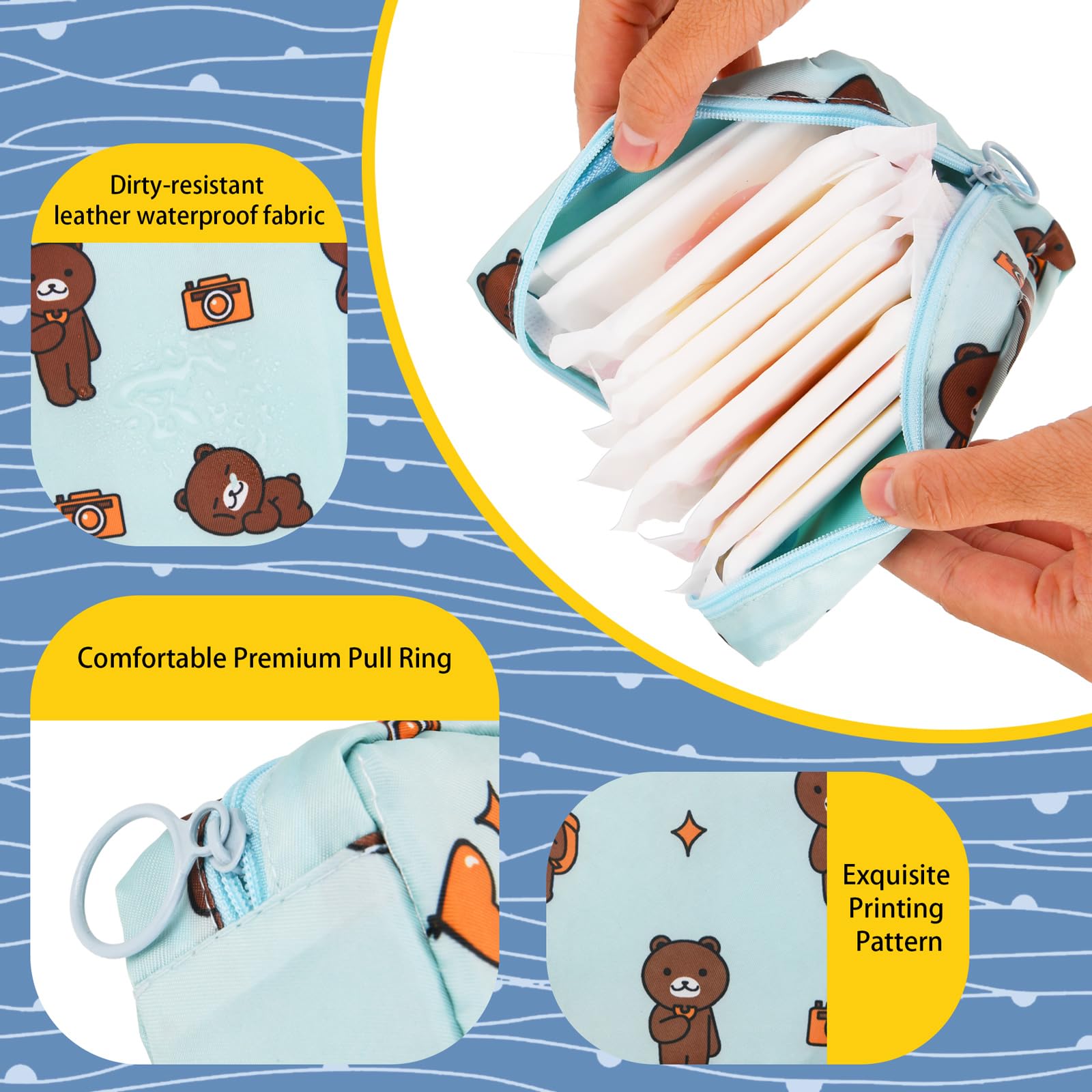 4Pcs Period Bag, Sanitary Pad Storage Bag Samll Period Pouch for Purse Cute Menstrual Period Bag Aster buy supplements canada