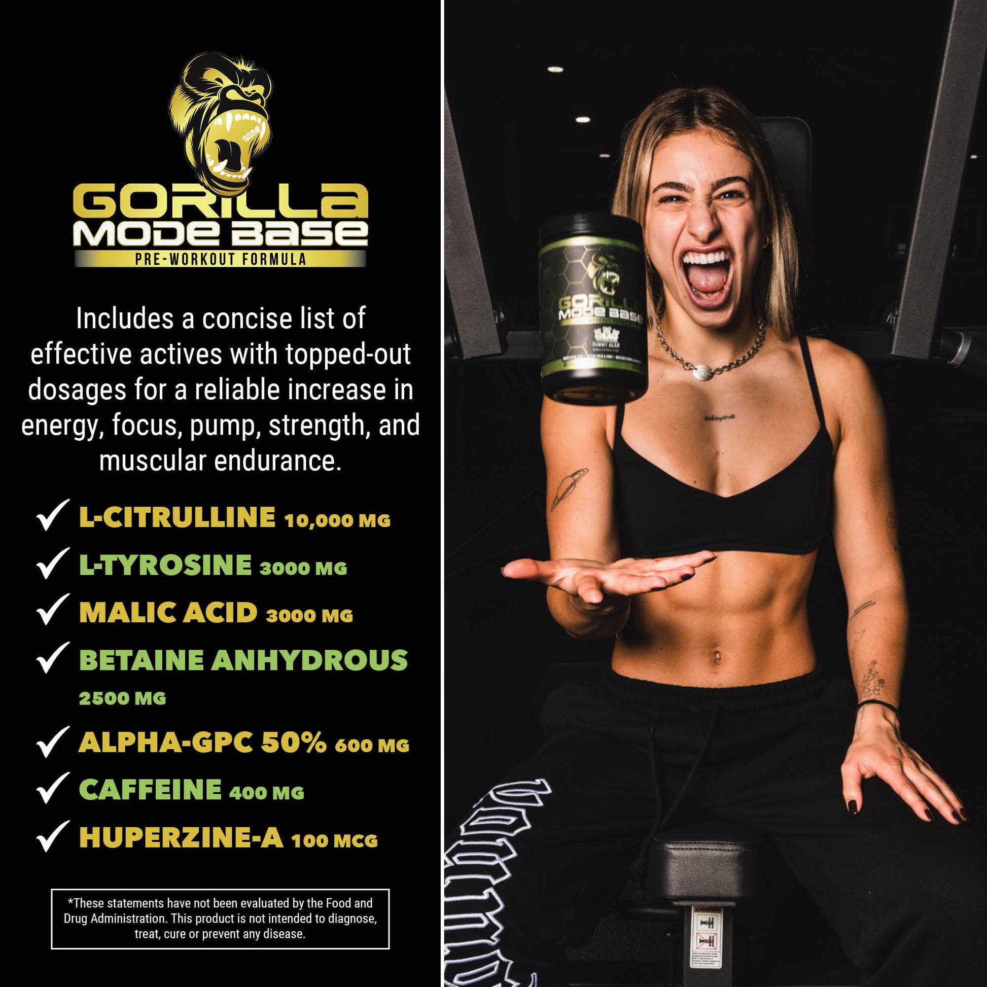 Gorilla Mode Base Pre Workout - Raises Nitric Oxide · Intense Focus & Drive · Endurance Gorilla Mind buy supplements canada