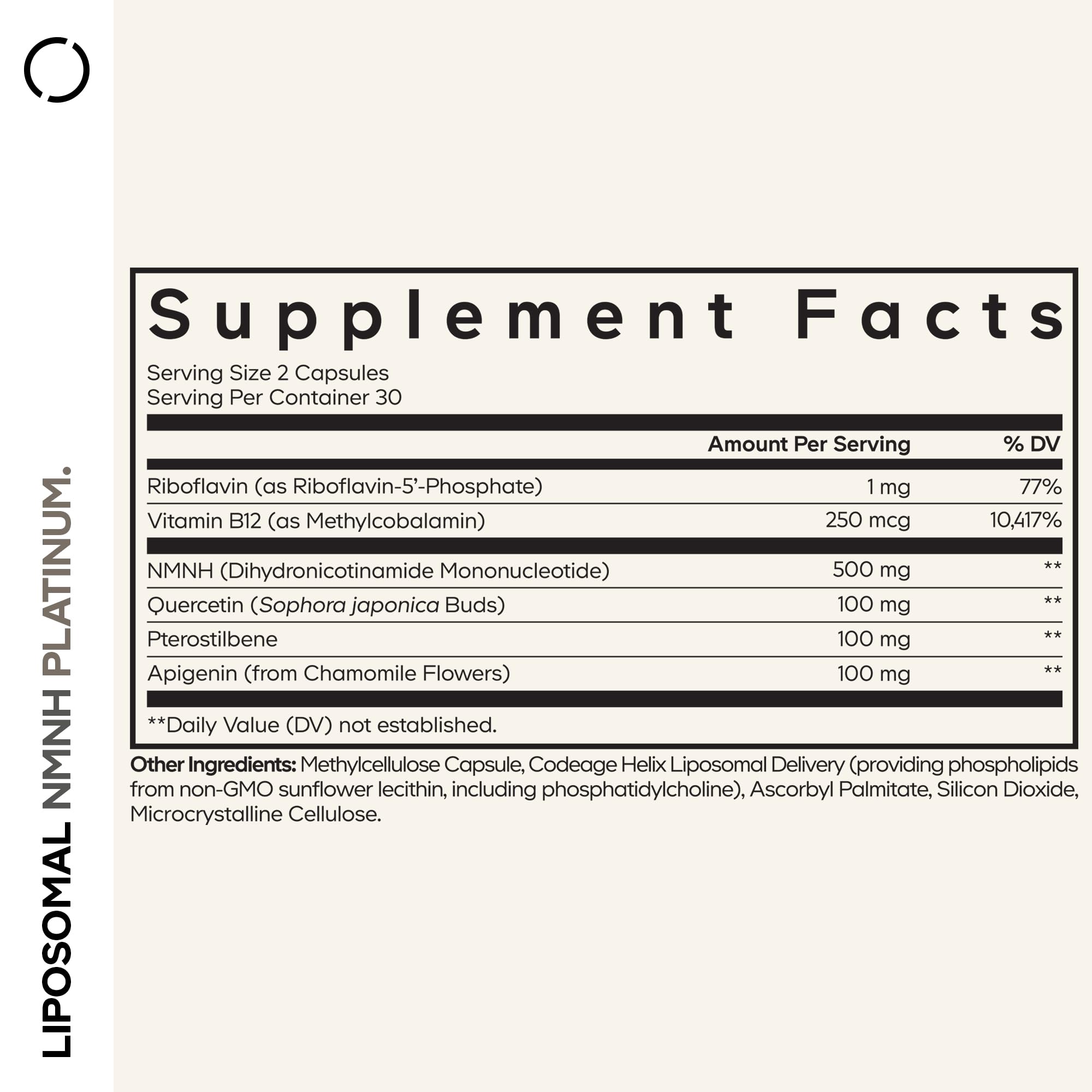 Codeage Liposomal NMNH Platinum - 500 mg NMNH Supplement, NAD+ Precursor with Quercetin, Pterostilbene, Apigenin, Active B Vitamins B2 Riboflavin & Vitamin B12 Methylcobalamin - Non-GMO - 60 Capsules Codeage buy supplements canada