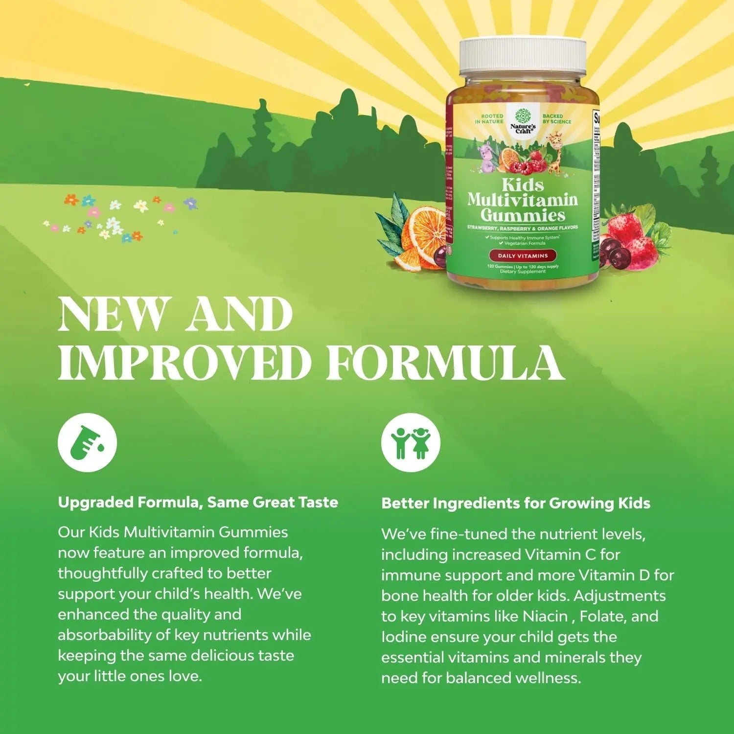 Bundle of Plant Based Kids Multivitamin Gummies with Vitamins A C D3 E B Zinc and DHA Omega 3 Gummies with Vegetarian 6 9 for Vision Brain Immunity Support Natures Craft buy supplements canada