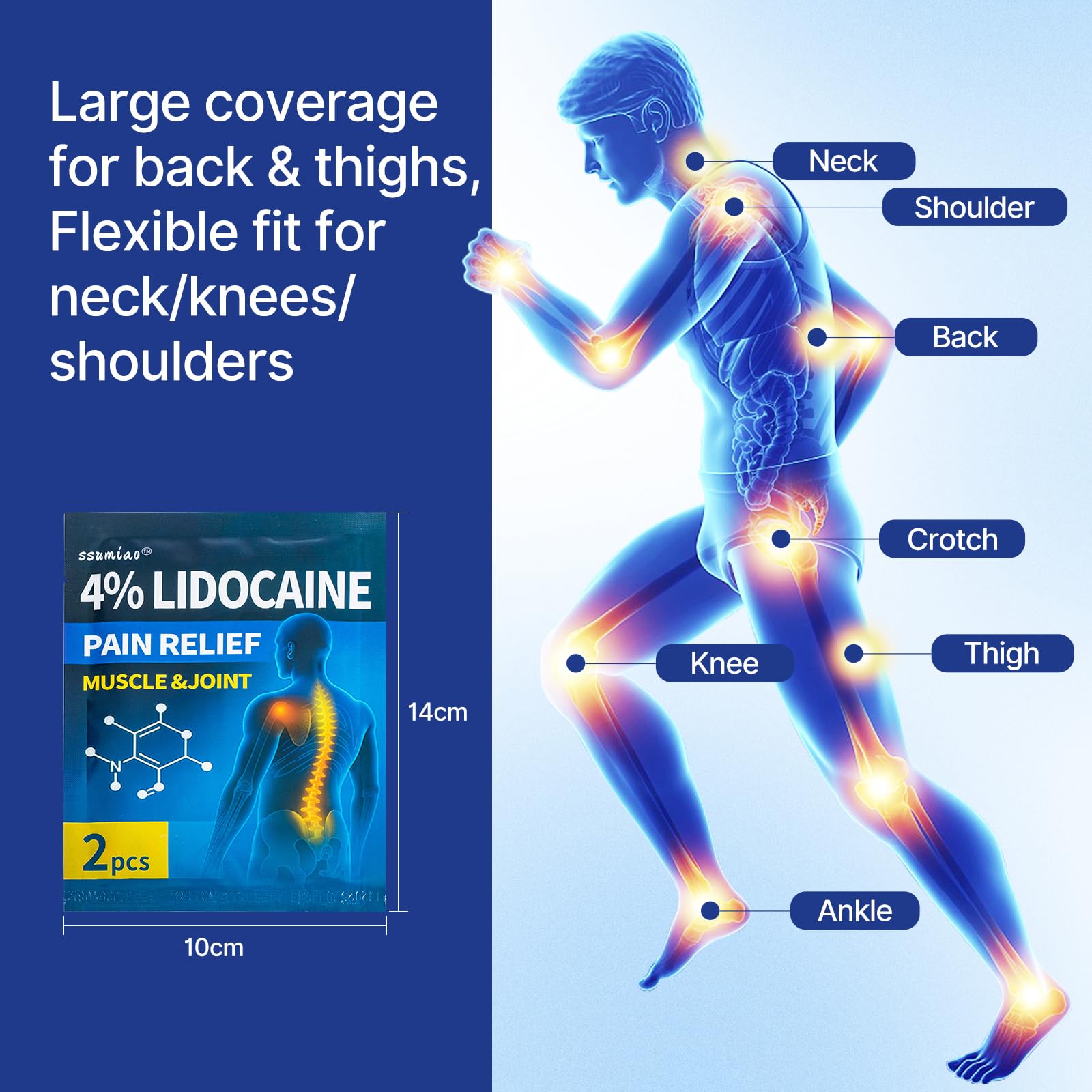 18 pcs Lidocaine Pain Relief Patches 4% - Long-Lasting Hydrogel Pain Patch with Lavender Scent | Flexible & Discreet for Back, Neck, Arthritis, Muscle & Joint Discomfort | (3 Packs) ssumiao buy supplements canada
