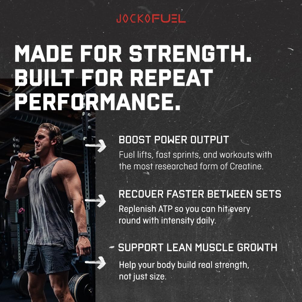 Jocko Fuel Creatine Monohydrate Stick Packs - Pure Micronized Travel Size Powders for Men & Women, Supports Muscle Growth, Strength, Recovery & Cognition, Jocko Fuel buy supplements canada