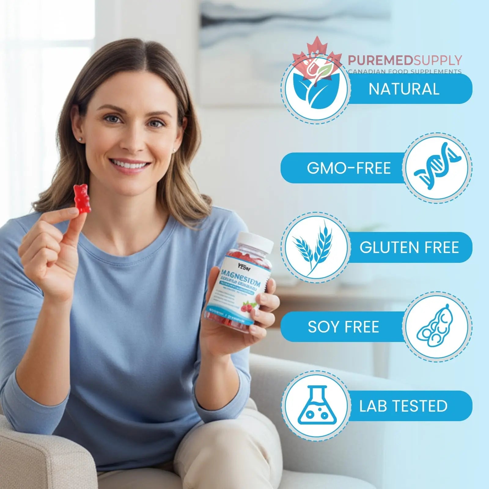 Magnesium Complex Gummies 8 Elemental 1000mg - Magnesium Glycinate, Citrate, Malate, Taurate, Supports Bones, Muscle, Nerve Health, for Women & Men, Vegan Non-GMO, Raspberry Flavor, 60 Count YXSW buy supplements canada
