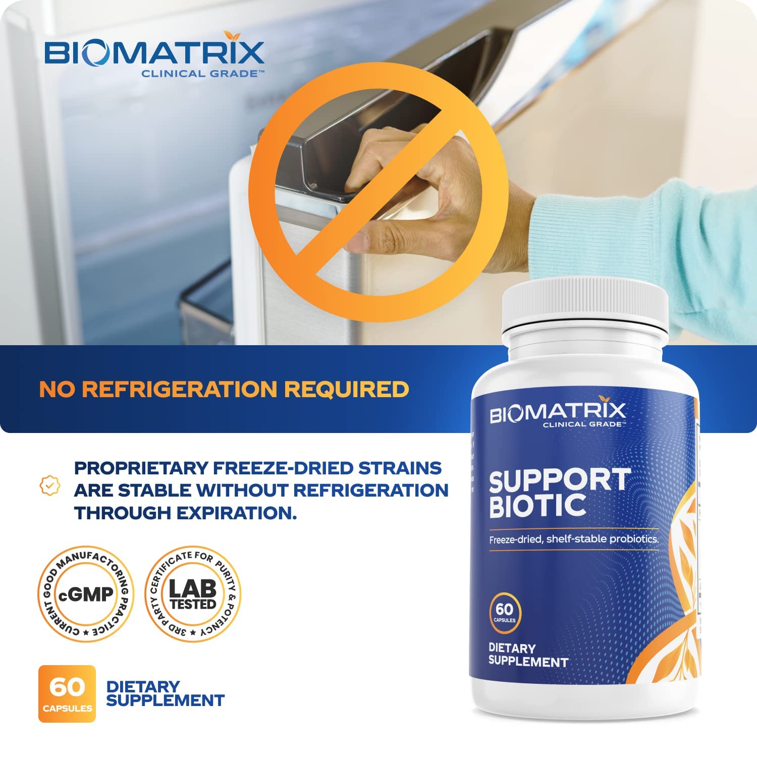 BioMatrix Saccharomyces boulardii Probiotic Supplement w/L. paracasei, L. rhamnosus, Bifidobacterium, Acidophilus – Prebiotic Complement – Temp-Stable, 30-60 Day Supply BioMatrix buy supplements canada