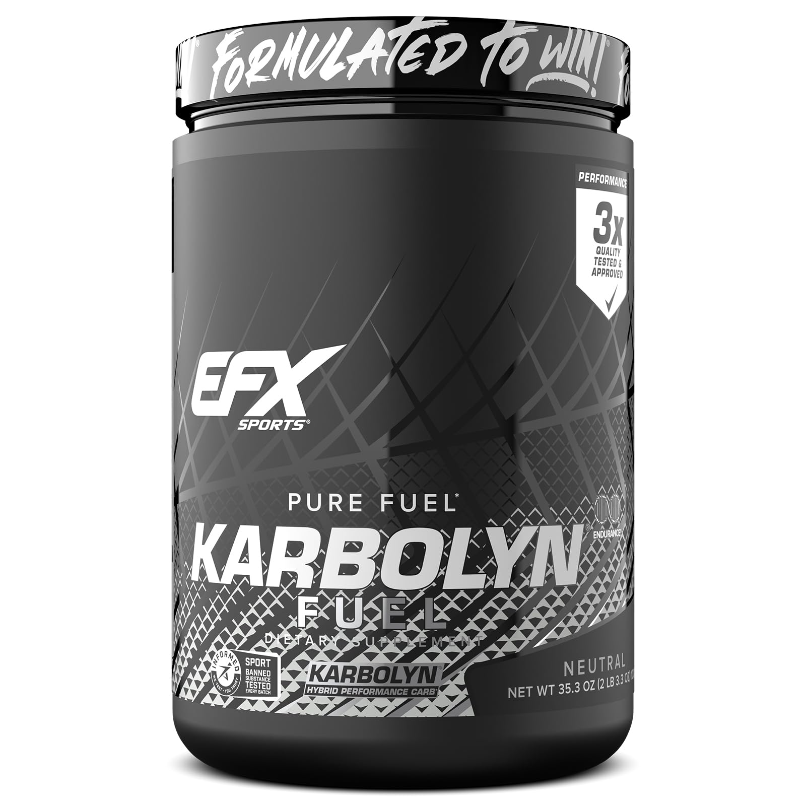 EFX Sports Karbolyn Fuel | Fast-Absorbing Carbohydrate Powder | Carb Load, Sustained Energy, Quick Recovery | Stimulant Free | 20 Servings (Neutral) EFX Sports buy supplements canada