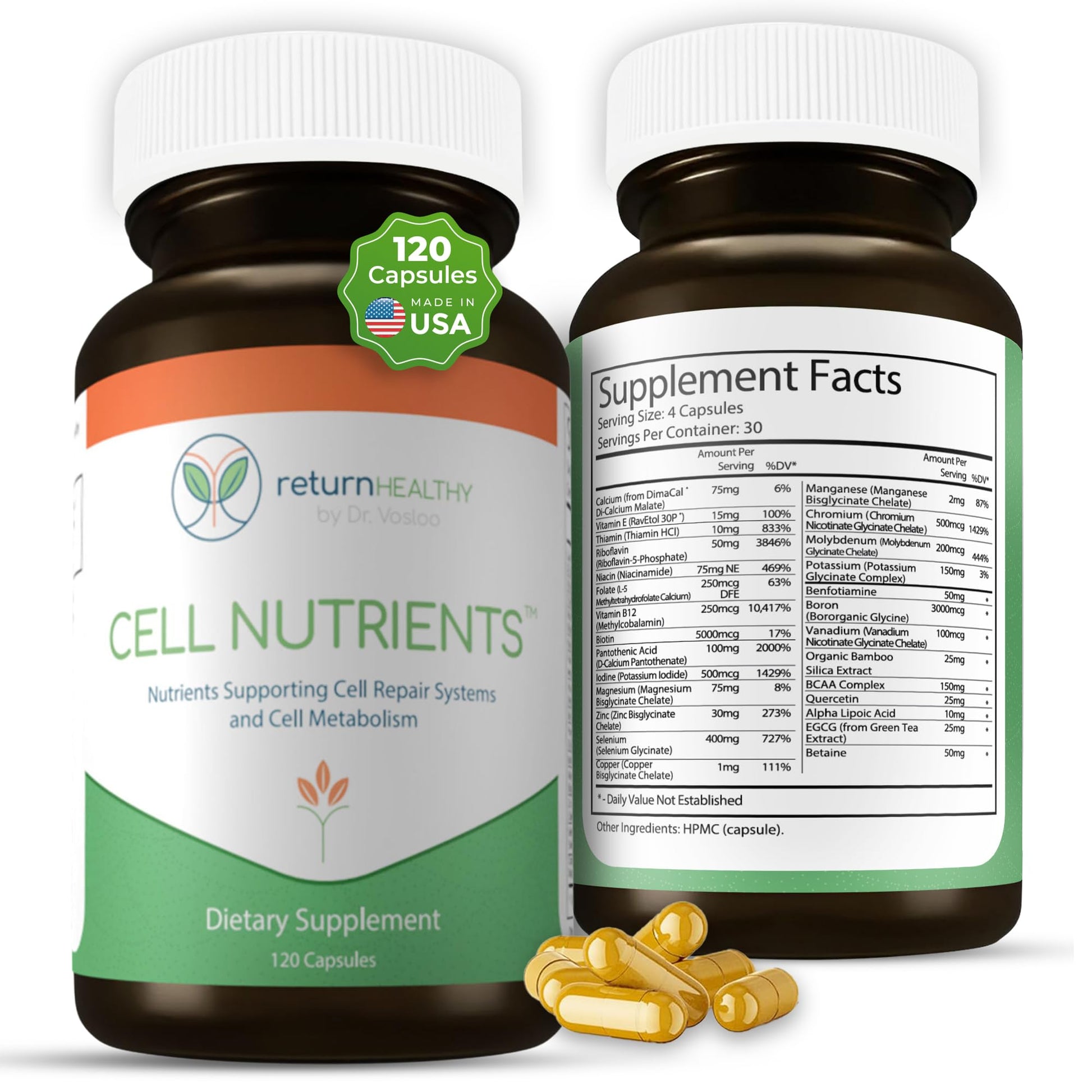 Return Healthy Cell Nutrients | Promotes Cell and Membrane Repair & Cell Metabolism | Helps Fight Tick-Borne Infections & More | Mitochondrial Supplements | Non-GMO, Vegan, 120 caps Return Healthy buy supplements canada