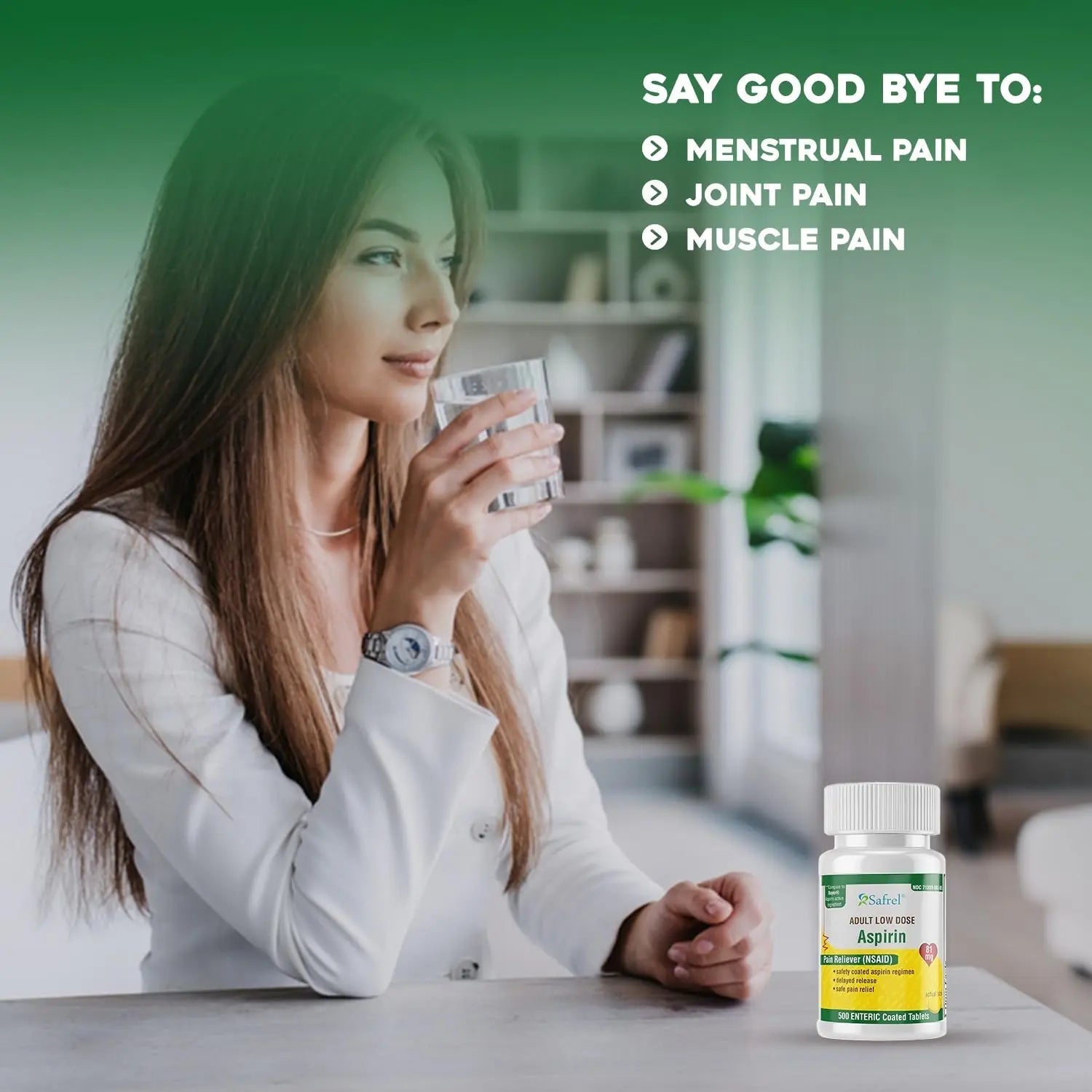 Safrel Generic Bayer Baby Aspirin 81 mg (500 Enteric Coated Tablets) | Adult Low Dose Strength Safe Pain Reliever (NSAID) for Minor Aches | Value Pack Safrel buy supplements canada