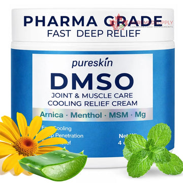 PURESKIN DMSO Relief Cream – Pharmaceutical Grade Fast-Absorbing Cooling Formula for Active Lifestyles – Lightweight Cream with Arnica, MSM, Magnesium, Menthol & Aloe, 4 oz PURESKIN buy supplements canada