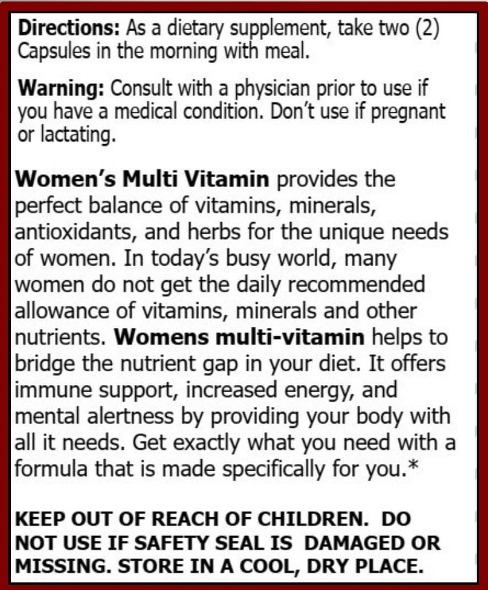 MiracleMulti Multivitamin for Women - Female Support Formula, Immune Support, Minerals, Biotin, Antioxidants & Superfoods Blend – 60 Capsules Hybrid Nutraceuticals buy supplements canada