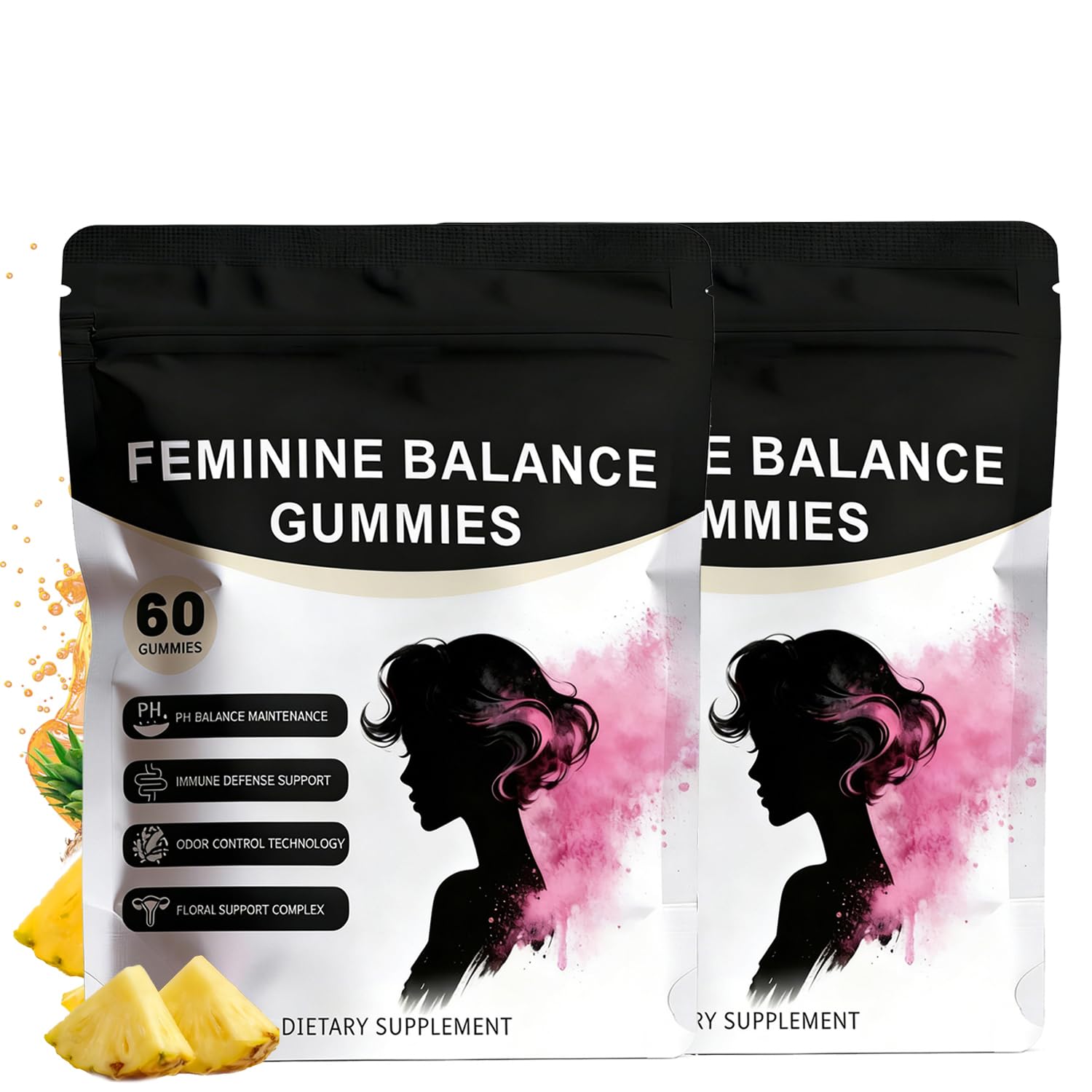 Pineapple Feminine Balance Gummies with Probiotics | Support for pH Balance & Freshness | Daily Intimate Wellness Support | Sugar-Free, Vegan | 60 Count (2) Nuora Balance buy supplements canada