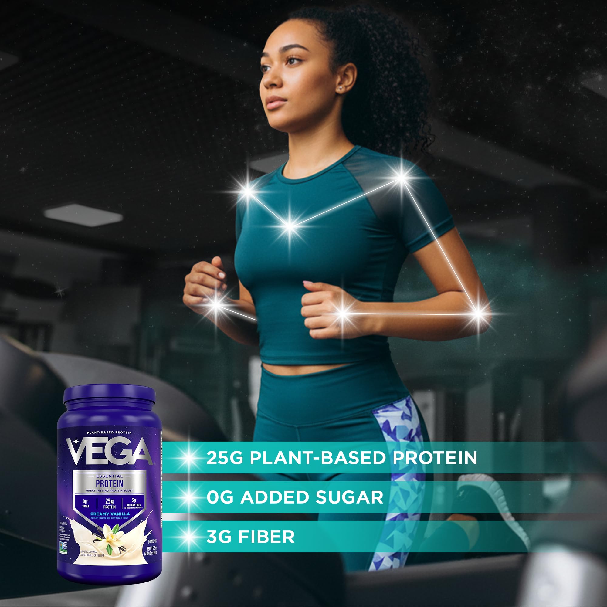 Vega Essential Protein – 25g Plant Based Protein Powder, Creamy Vanilla, Vegan for a Dairy-Free Vanilla Shake – Large Tub, 32.5oz (20 Servings) Vega buy supplements canada
