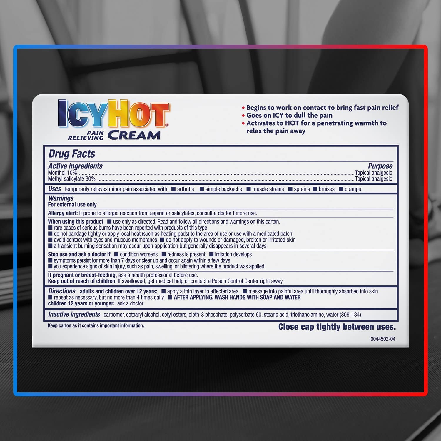 ICY HOT Pain Relieving Cream Extra Strength 3 oz ( Packs of 4) Icy Hot buy supplements canada
