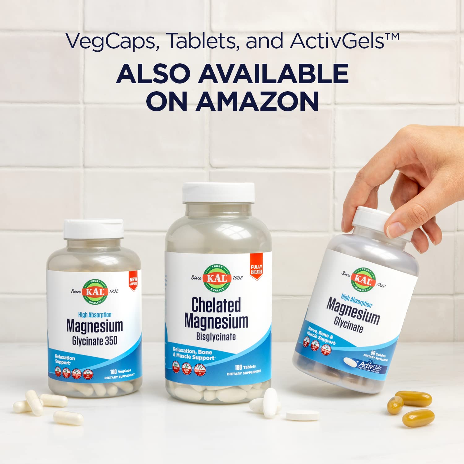 KAL Magnesium Glycinate, New & Improved Fully Chelated High Absorption Formula with BioPerine, Bisglycinate Chelate for Stress, Relaxation KAL buy supplements canada