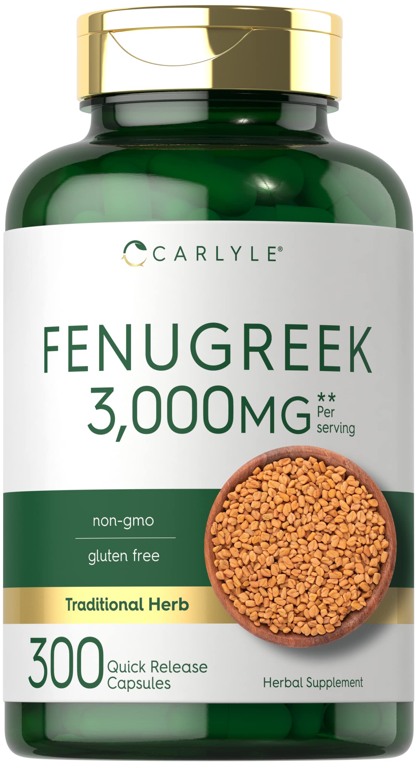 Carlyle Fenugreek Capsules 3000 mg | 300 Count | Non-GMO & Gluten Free Extract Carlyle buy supplements canada