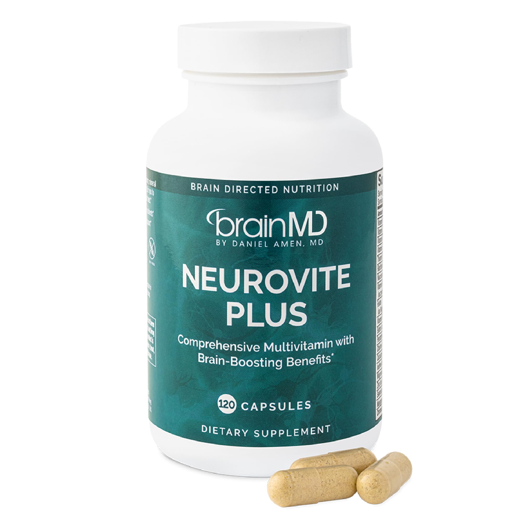 BRAINMD Dr Amen NeuroVite Plus - 120 Capsules - Multivitamin & Mineral Supplement, Enhanced with Phytonutrients, Enzymes & Whole Foods - Gluten Free - 30 Servings BRAINMD buy supplements canada