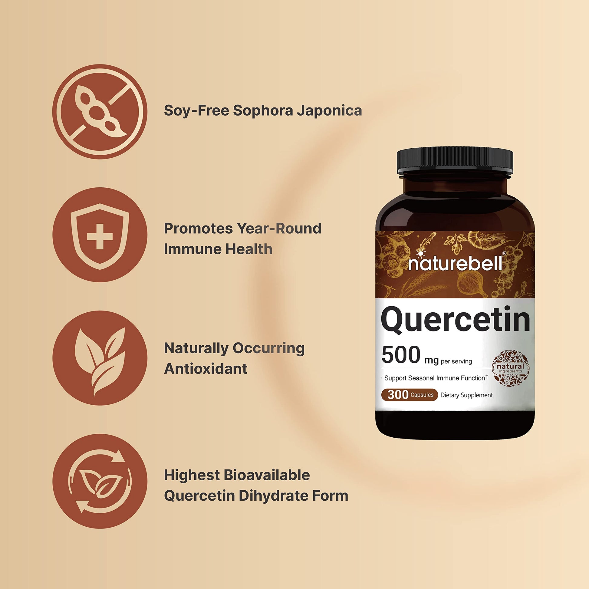 NatureBell Quercetin 500mg Per Serving | 300 Capsules, Ultra Strength Quercetin NatureBell buy supplements canada