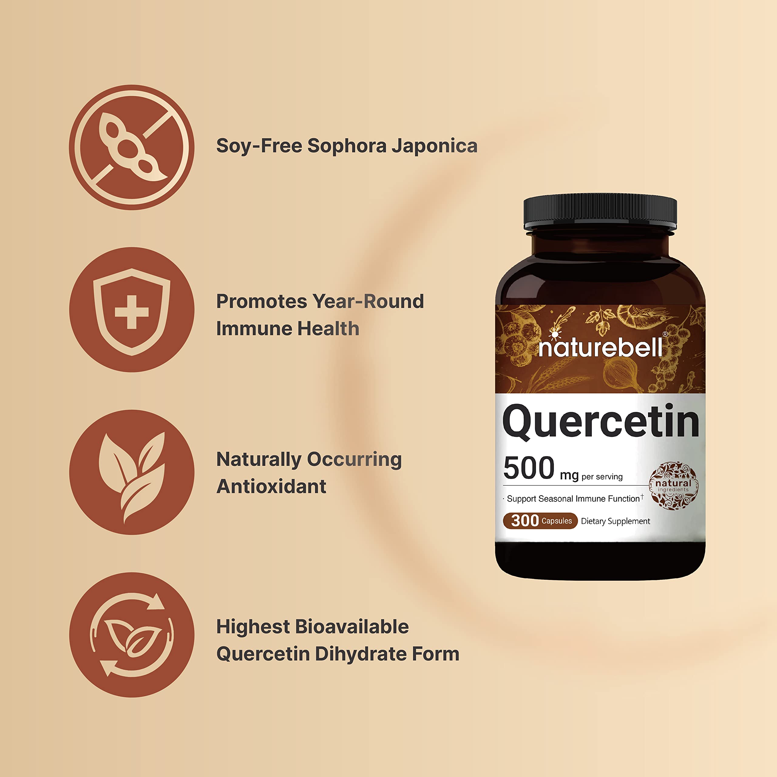 NatureBell Quercetin 500mg Per Serving | 300 Capsules, Ultra Strength Quercetin NatureBell buy supplements canada
