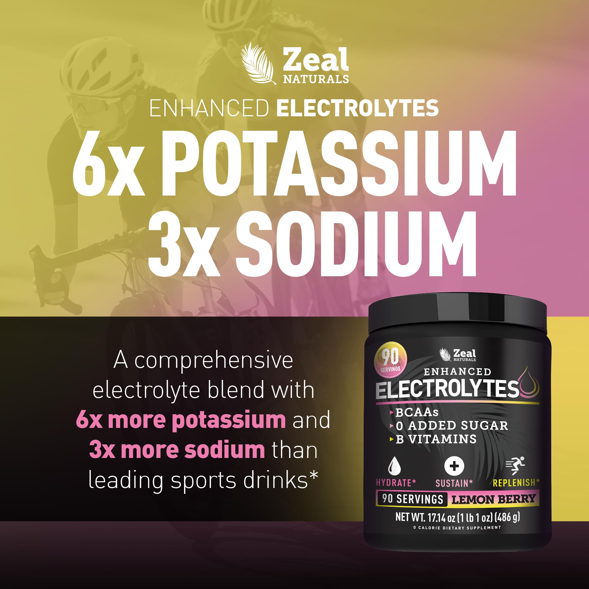 Zeal Electrolyte Powder - 90 Servings | Keto Electrolytes Powder | Zero Sugar, BCAAs, B-Vitamins | Potassium, Zinc, Magnesium Zeal Naturals buy supplements canada