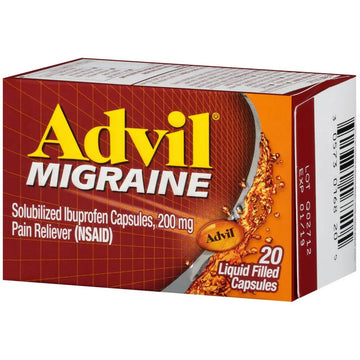 Advil Migraine Pain Reliever, Solubilized Ibuprofen 200mg, 20 Count, Liquid Filled Capsules, Powerful Migraine Relief Advil buy supplements canada