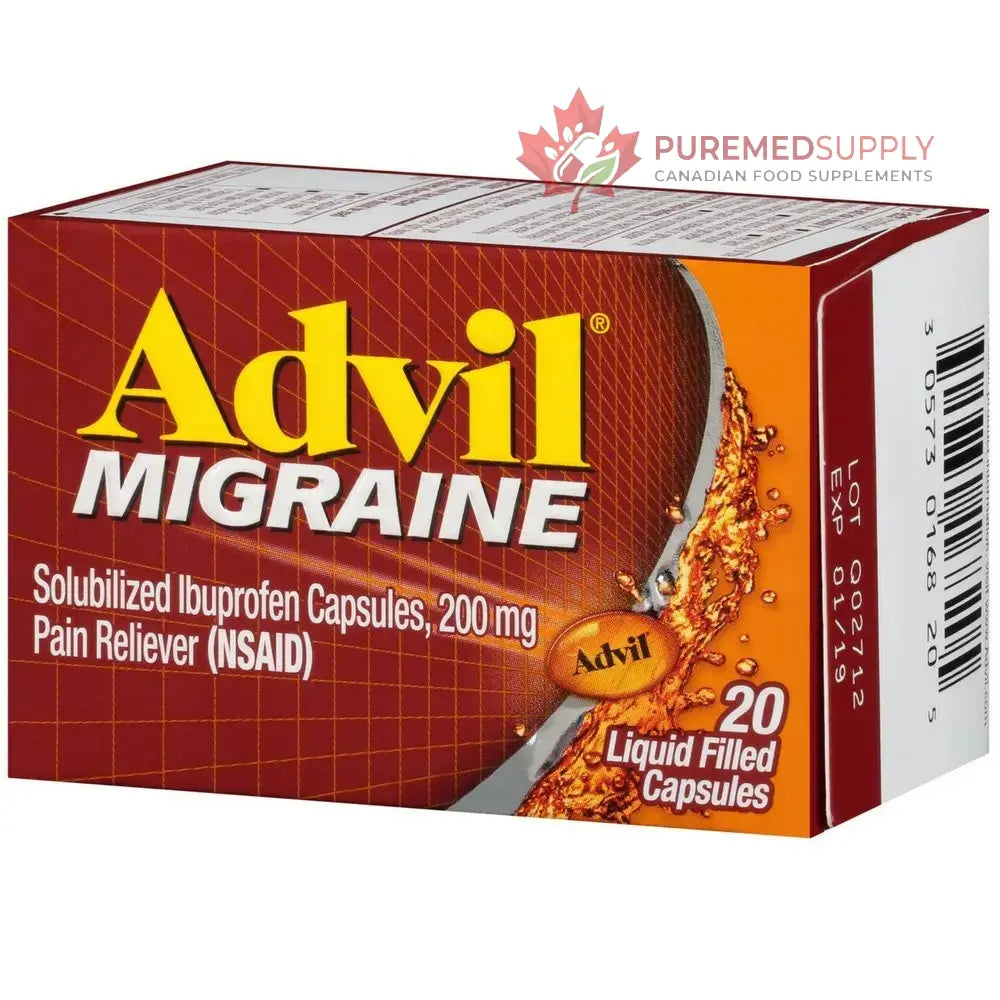 Advil Migrain 20'S Size 20ct Advil Migraine Pain Relief Liquid Filled Capsules 20ct Advil buy supplements canada