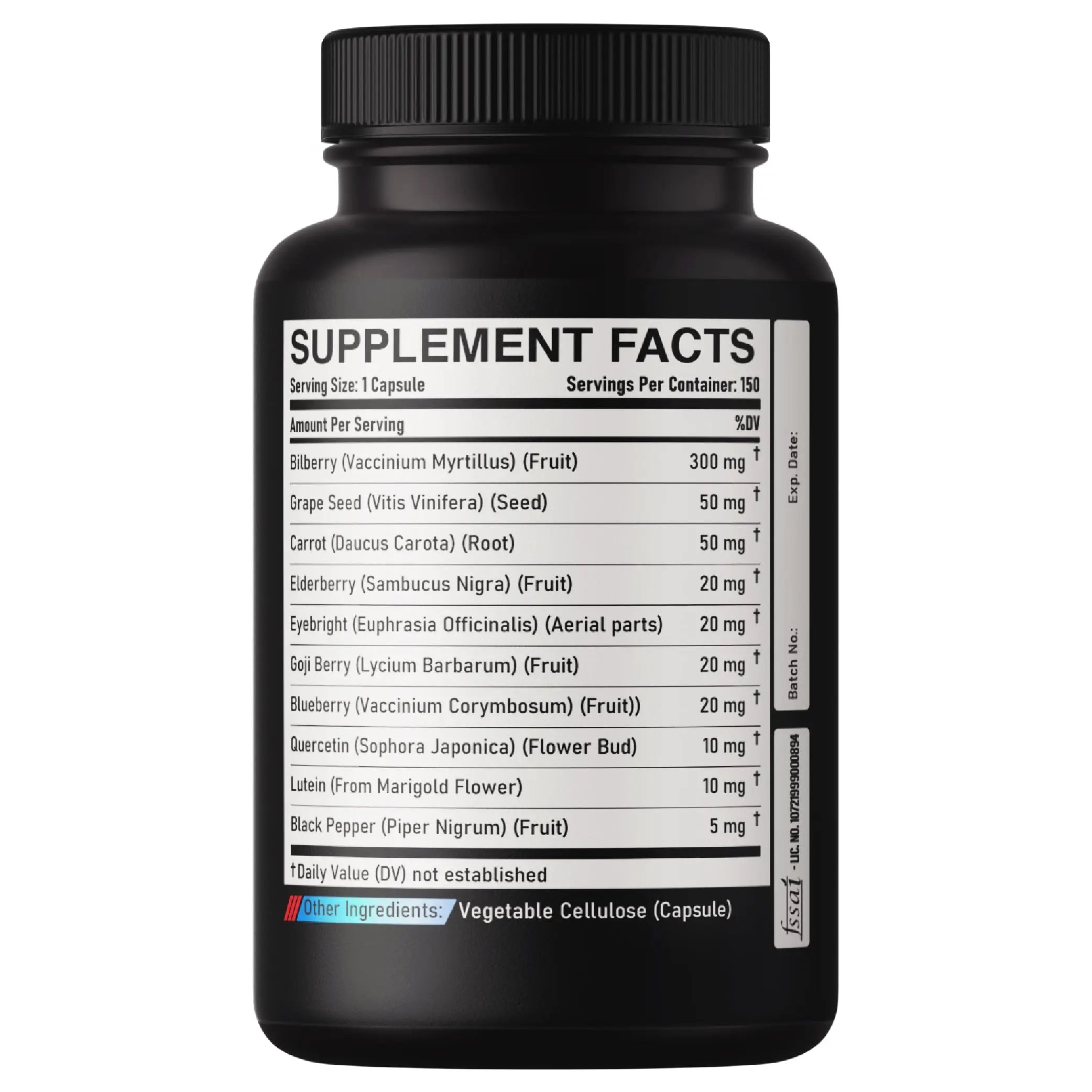 DEDICAD 20:1 Bilberry Extract Capsules - 5 Month Supply - Support Eyes, Vision & Heart Health - 10in1 Plus Grape Seed, Carrot, Elderberry, Eyebright & Others - 150 Counts DEDICAD buy supplements canada