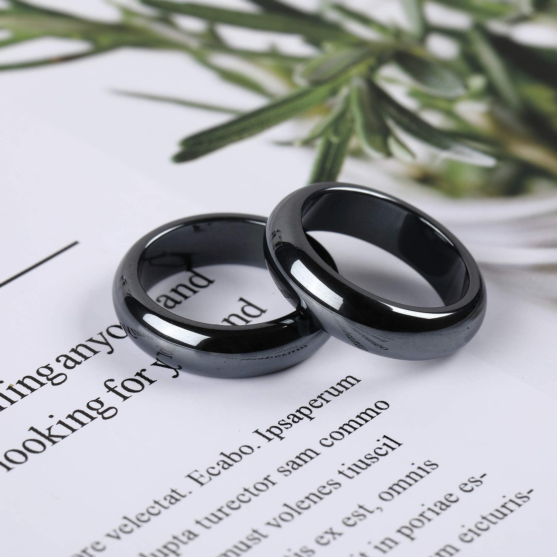 2PCS Genuine Hematite Ring for Women Men Unisex, Black Hematite Stone Ring Anxiety Balance Yhluck buy supplements canada