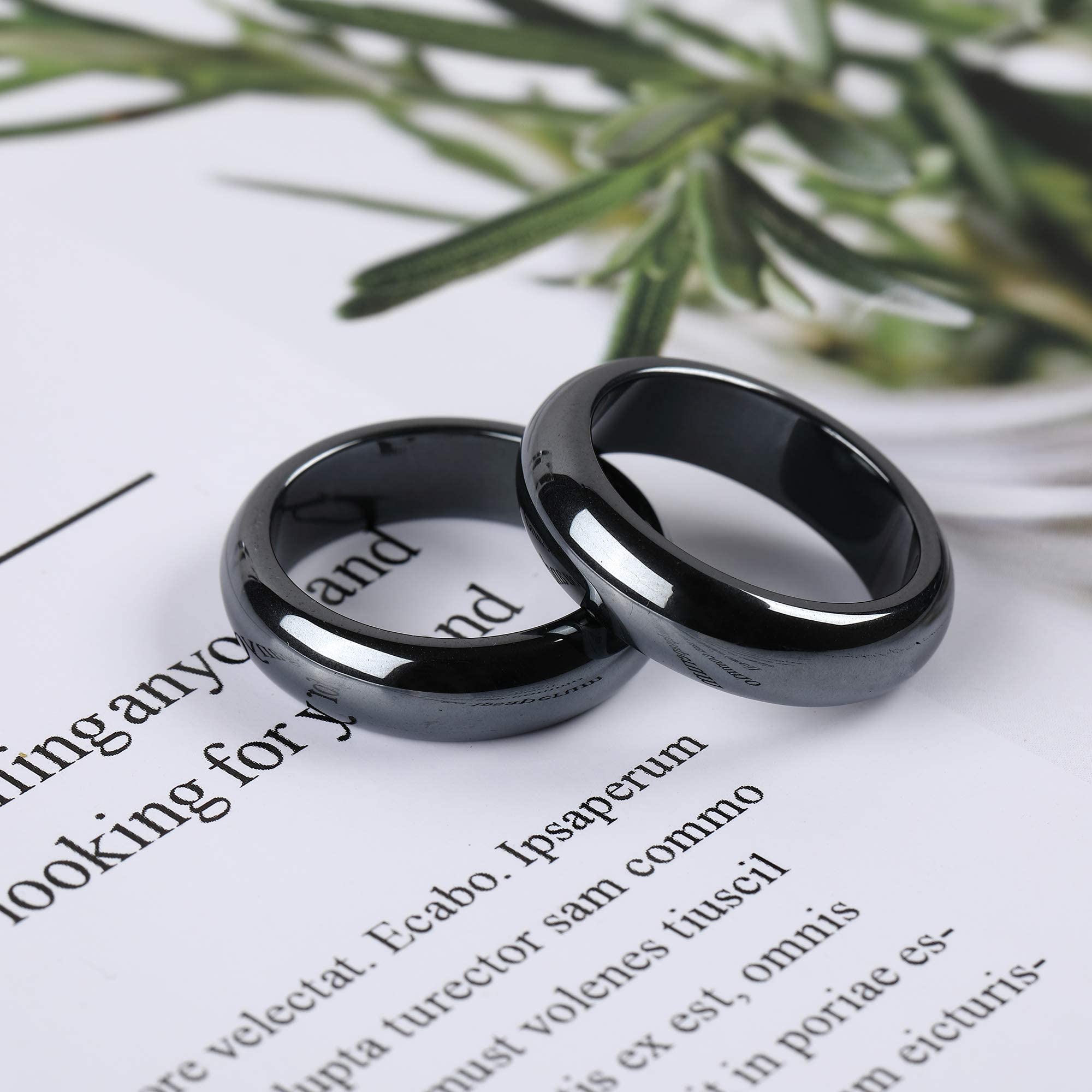 2PCS Genuine Hematite Ring for Women Men Unisex, Black Hematite Stone Ring Anxiety Balance Yhluck buy supplements canada