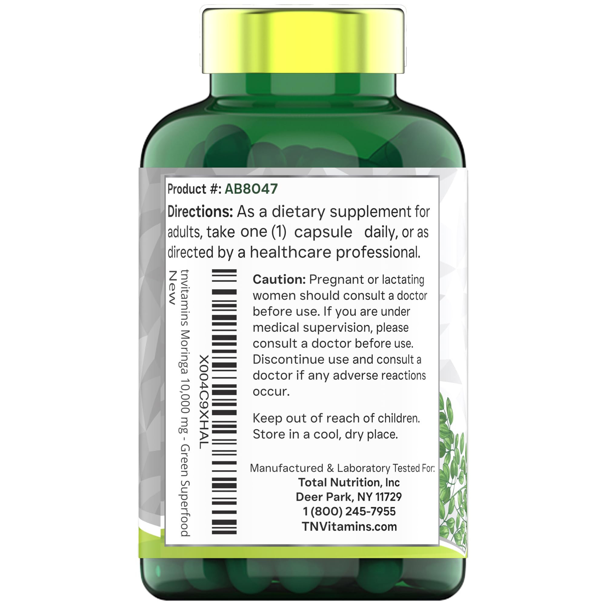 tnvitamins Moringa Capsules 10,000 mg - 120 Capsules | High Potency Moringa Leaf Extract Superfood Supplement for Energy tnvitamins buy supplements canada