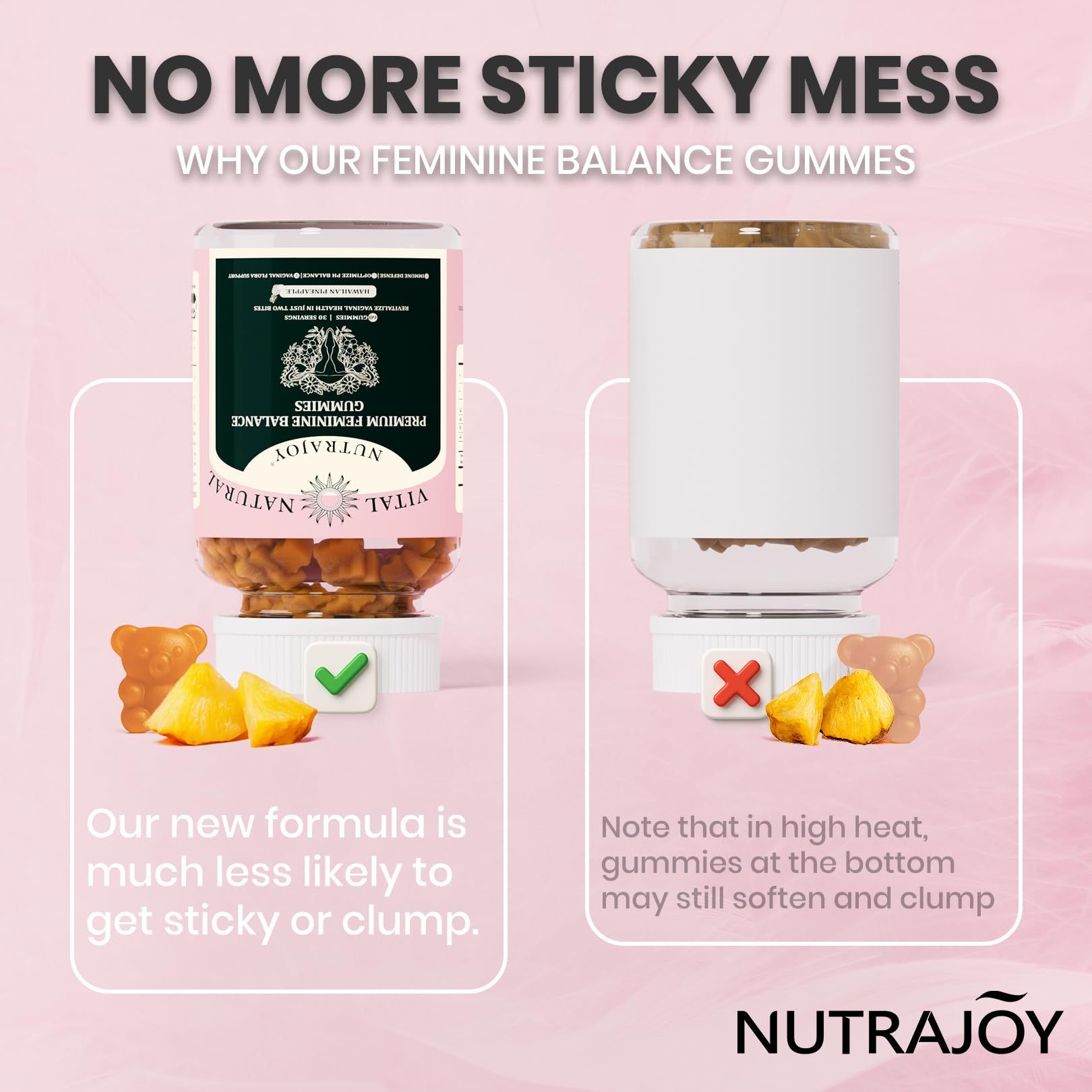 NUTRAJOY Premium Feminine Balance Gummies, for Women's Ph Health, Vaginal Wellness Support, Immune Support, Energy Support, Hawaiian Pineapple, Vegan Gluten-Free, 60 Gummies NUTRAJOY buy supplements canada